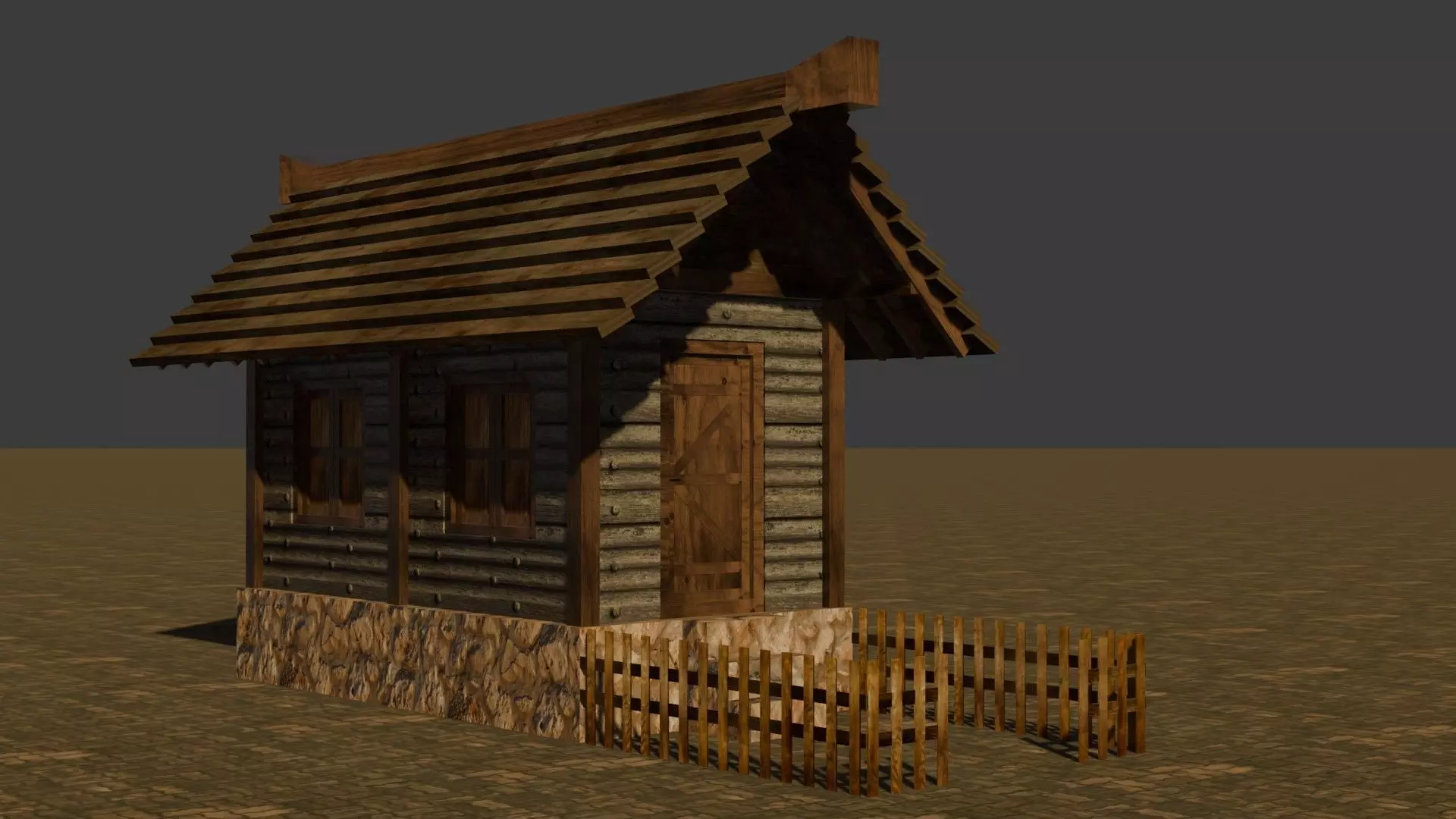 Medieval House 11 Free low-poly 3D model_0