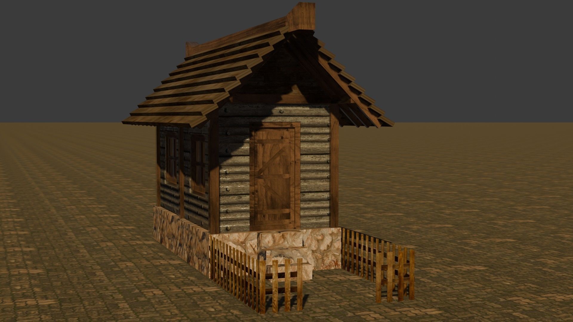 Medieval House 11 Free low-poly 3D model_16