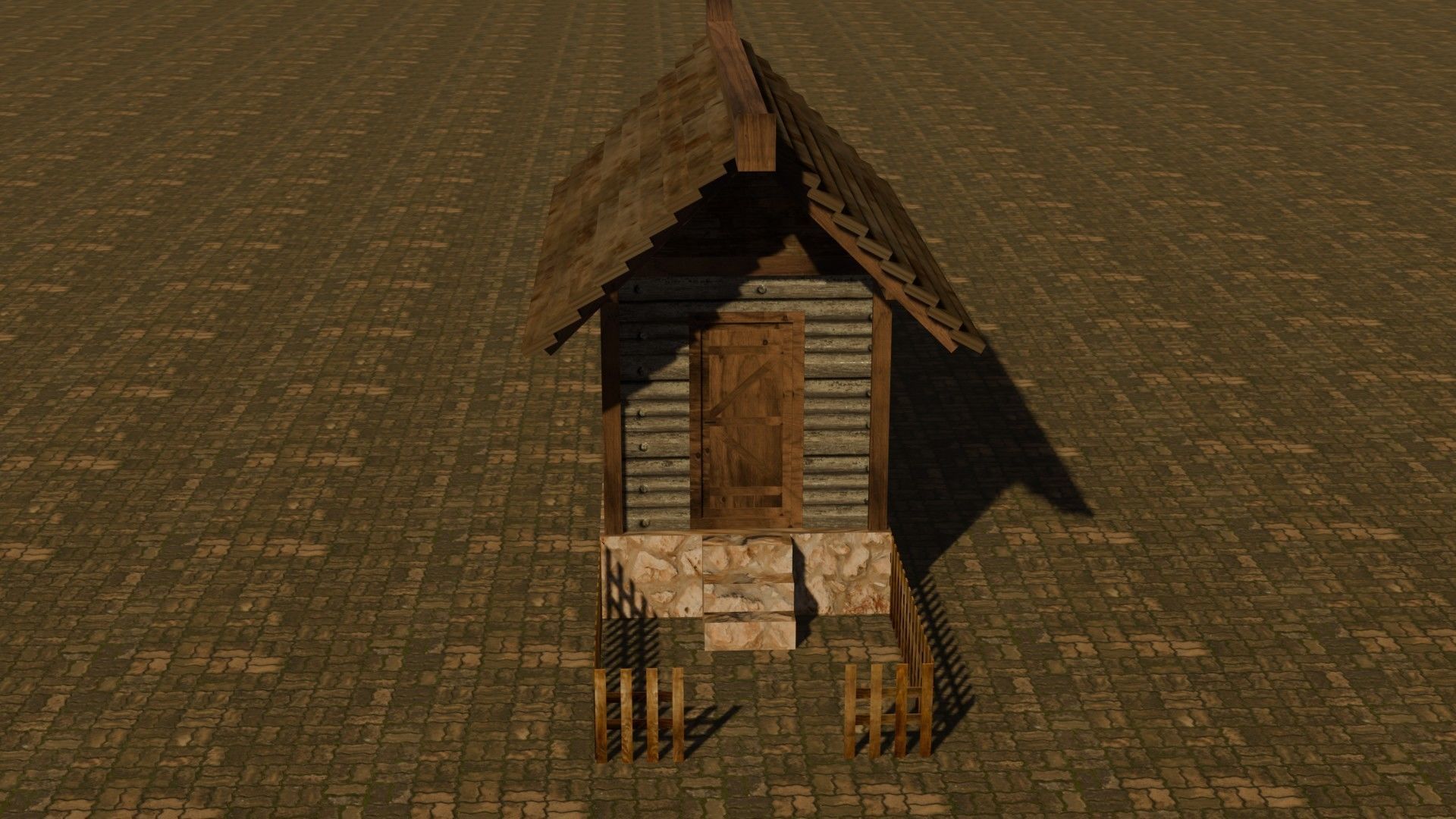 Medieval House 11 Free low-poly 3D model_1