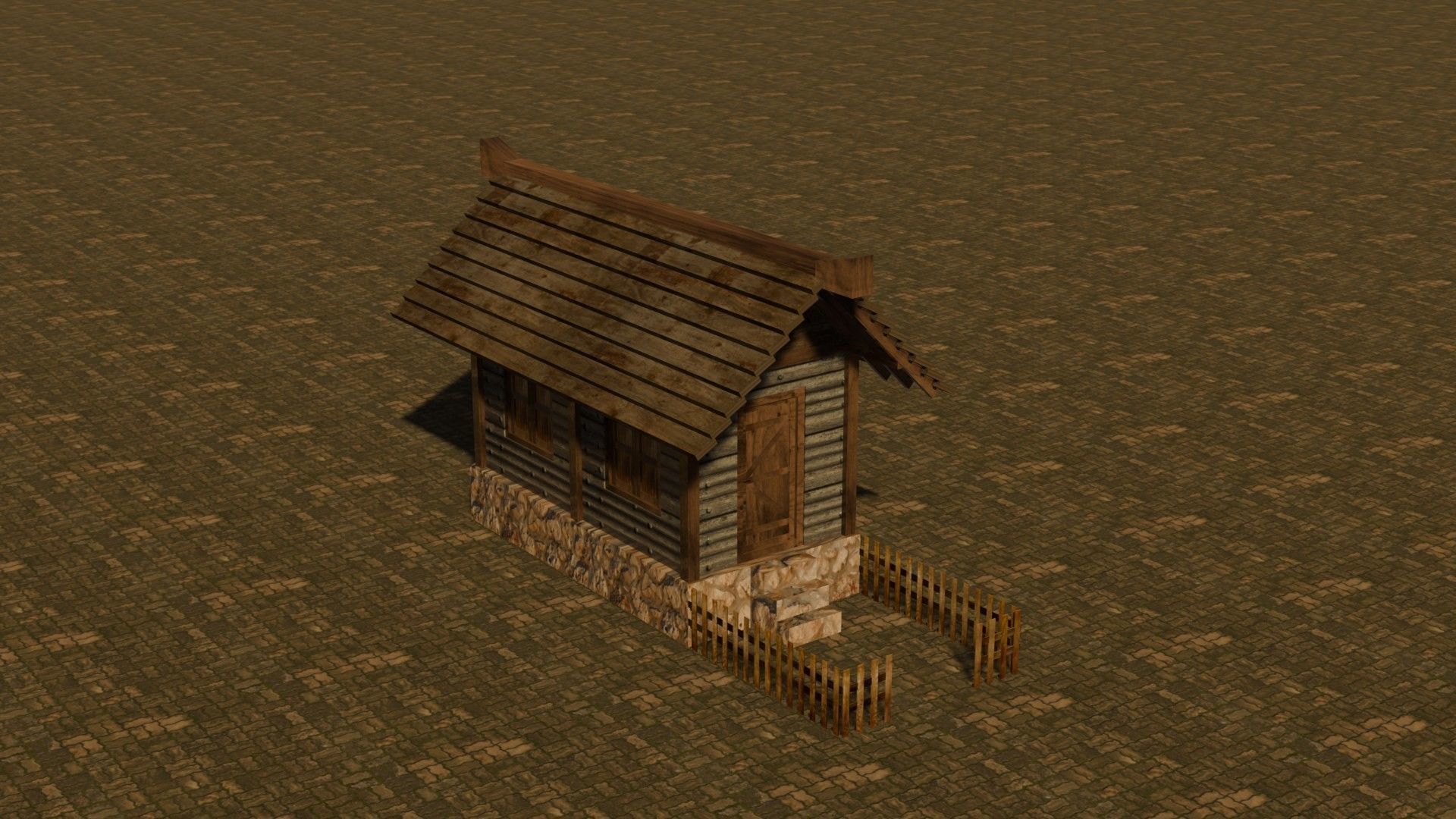 Medieval House 11 Free low-poly 3D model_4