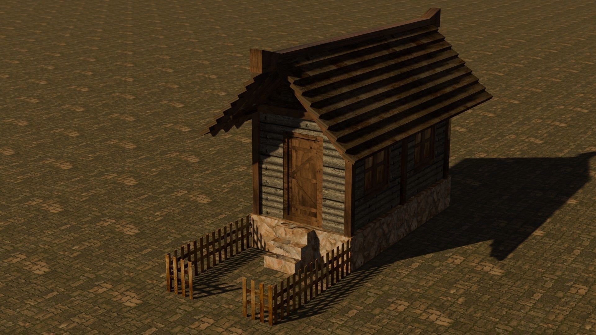 Medieval House 11 Free low-poly 3D model_2