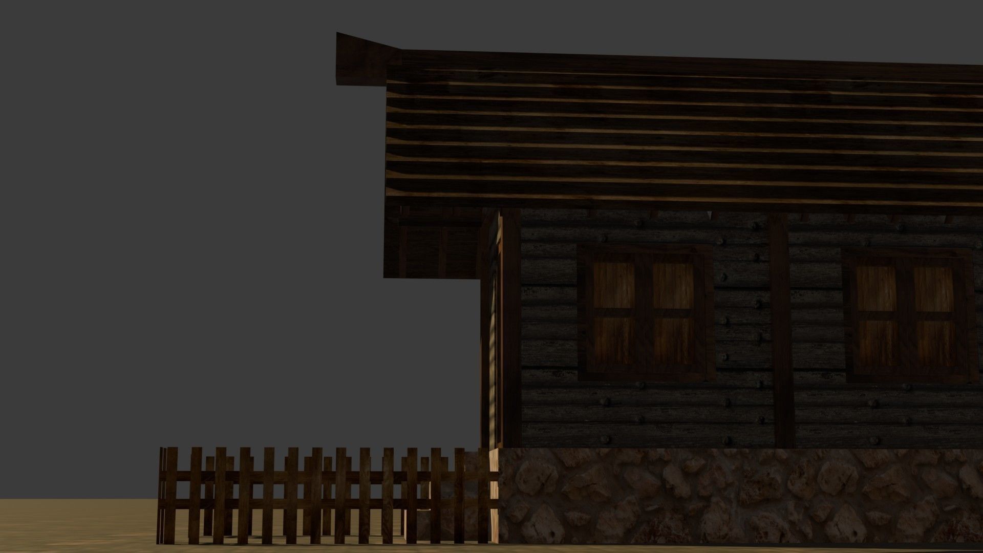Medieval House 11 Free low-poly 3D model_12