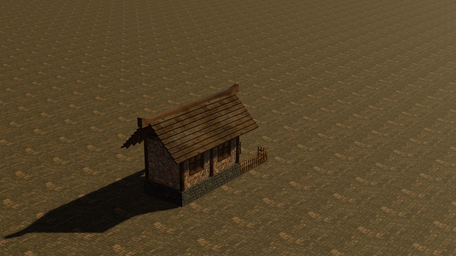 Medieval House 1 Free low-poly 3D model_7