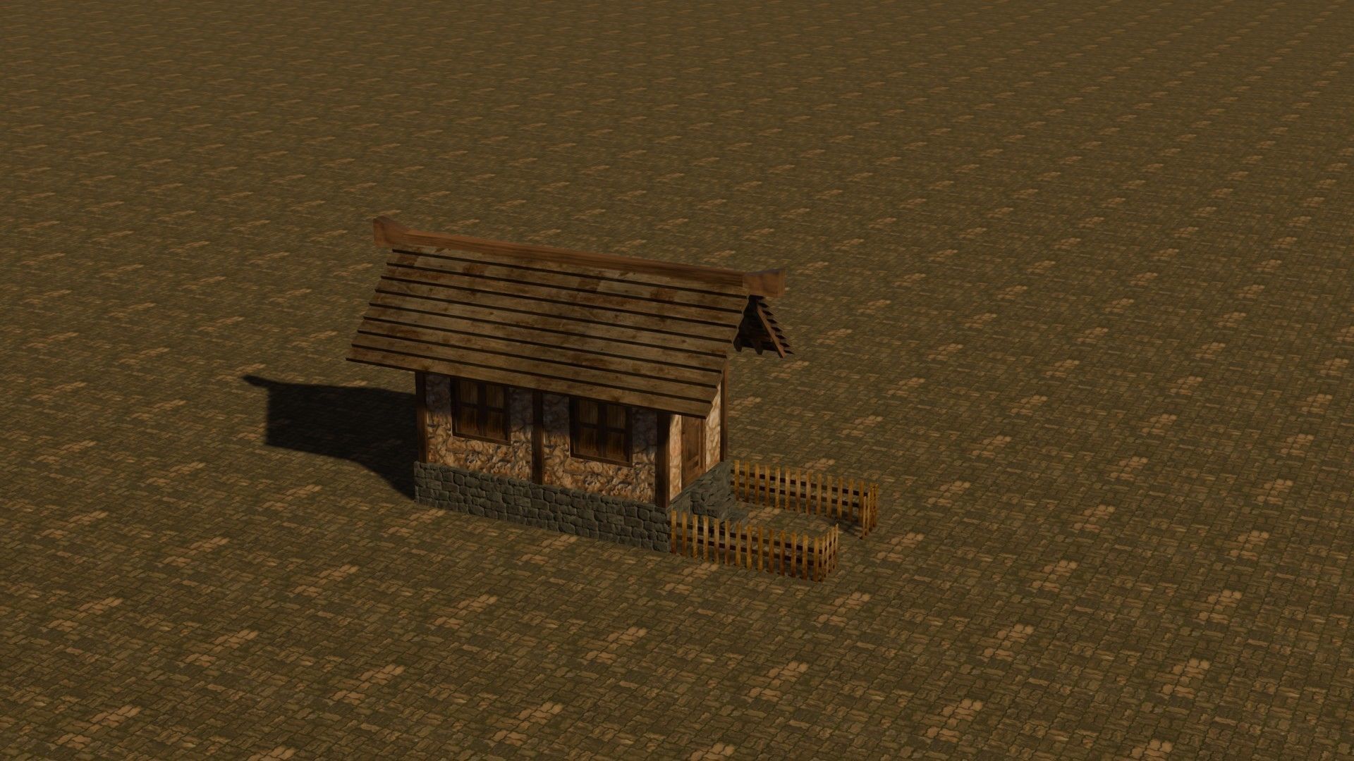 Medieval House 1 Free low-poly 3D model_5