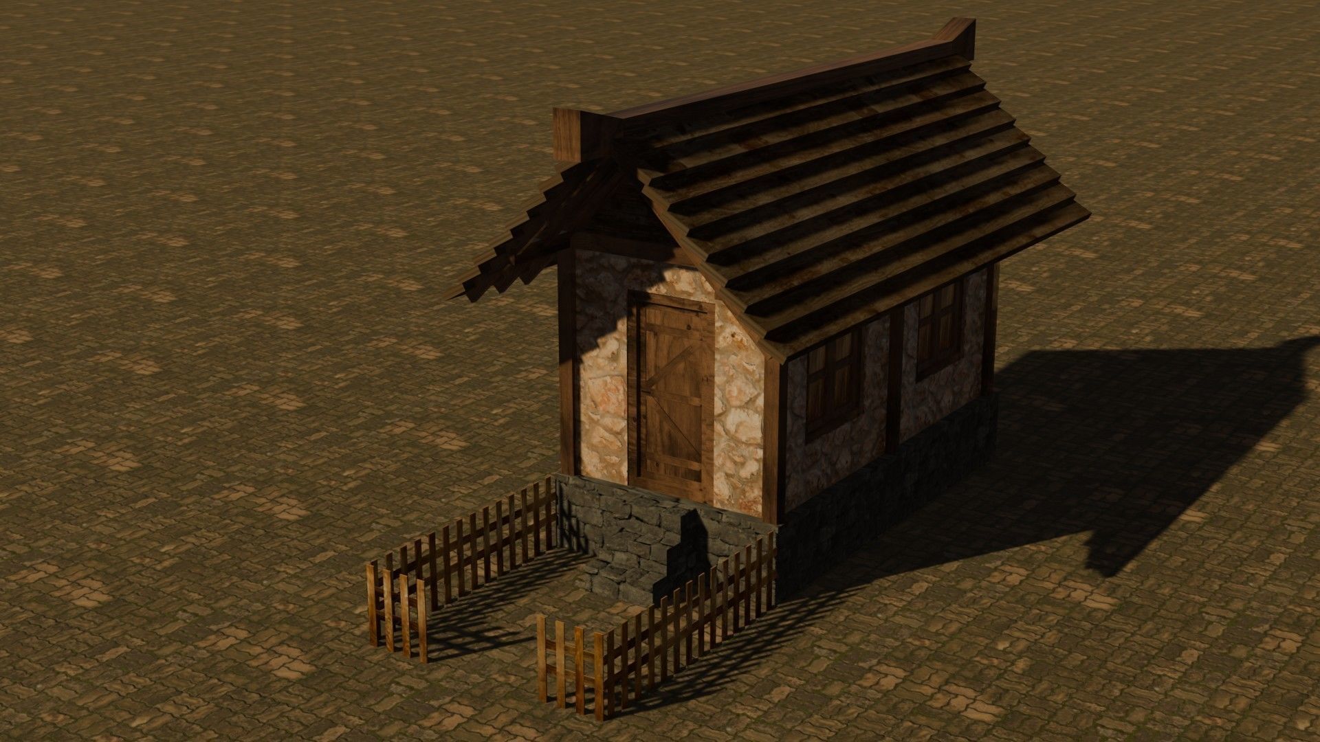 Medieval House 1 Free low-poly 3D model_2