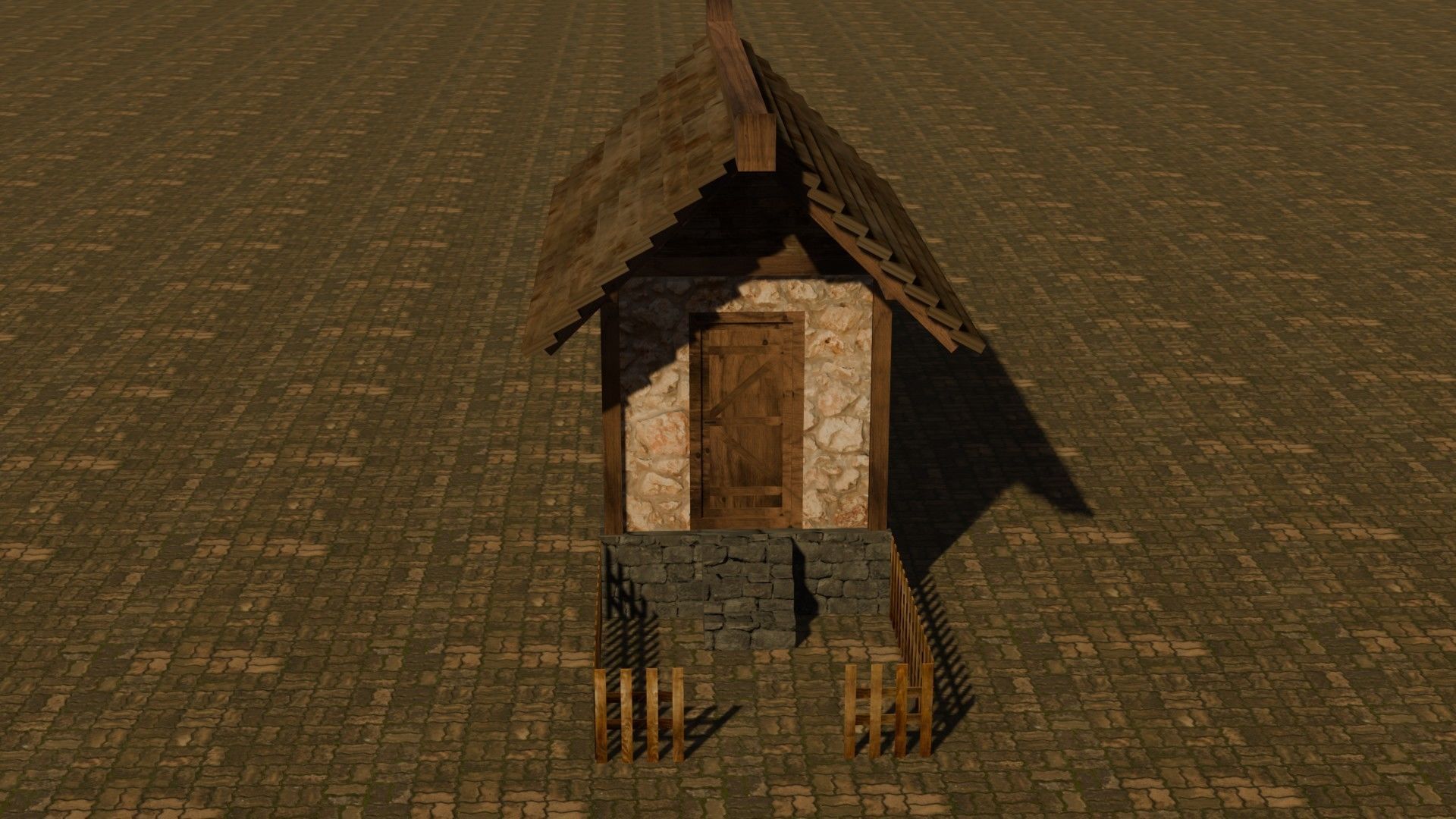 Medieval House 1 Free low-poly 3D model_1