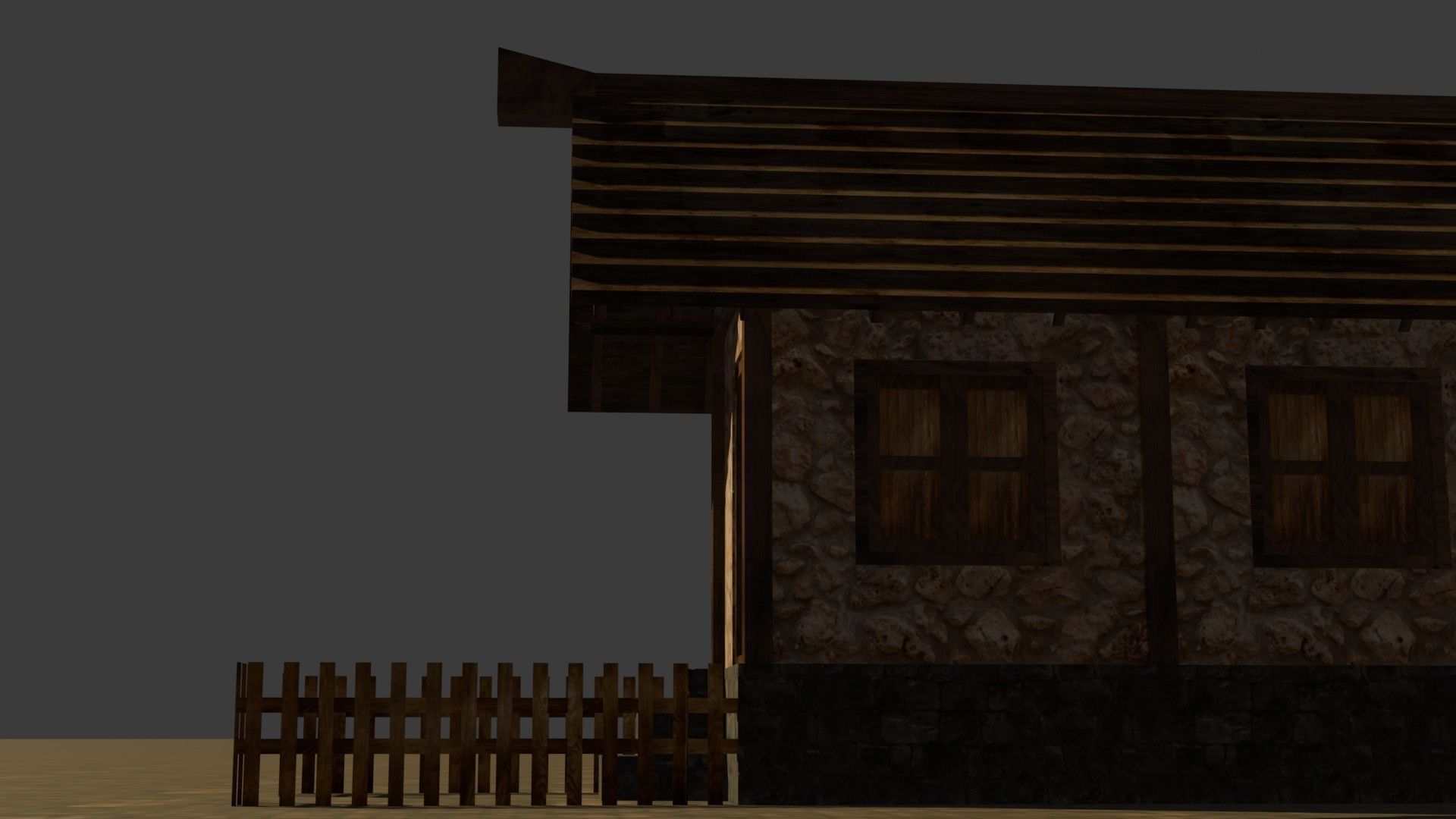 Medieval House 1 Free low-poly 3D model_12