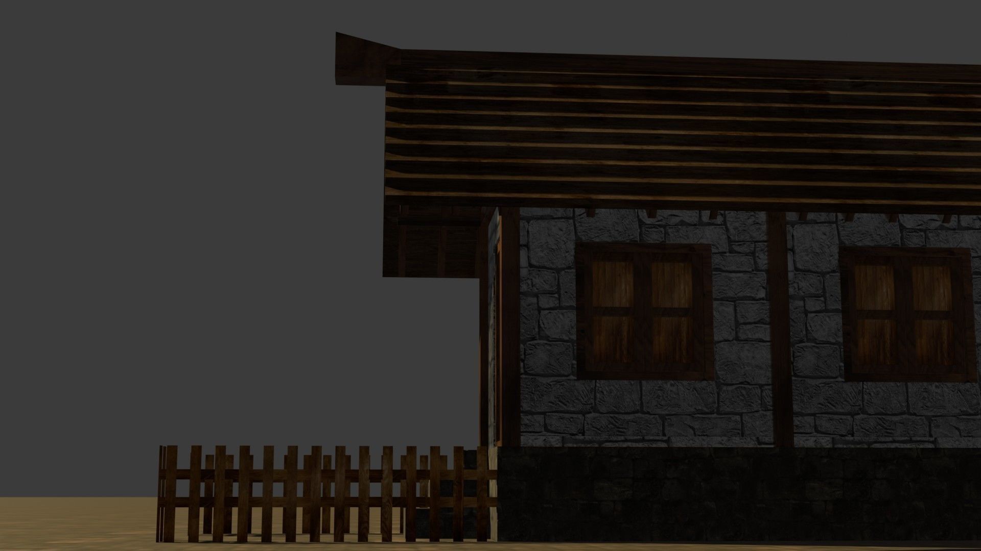 Medieval House Free low-poly 3D model_12