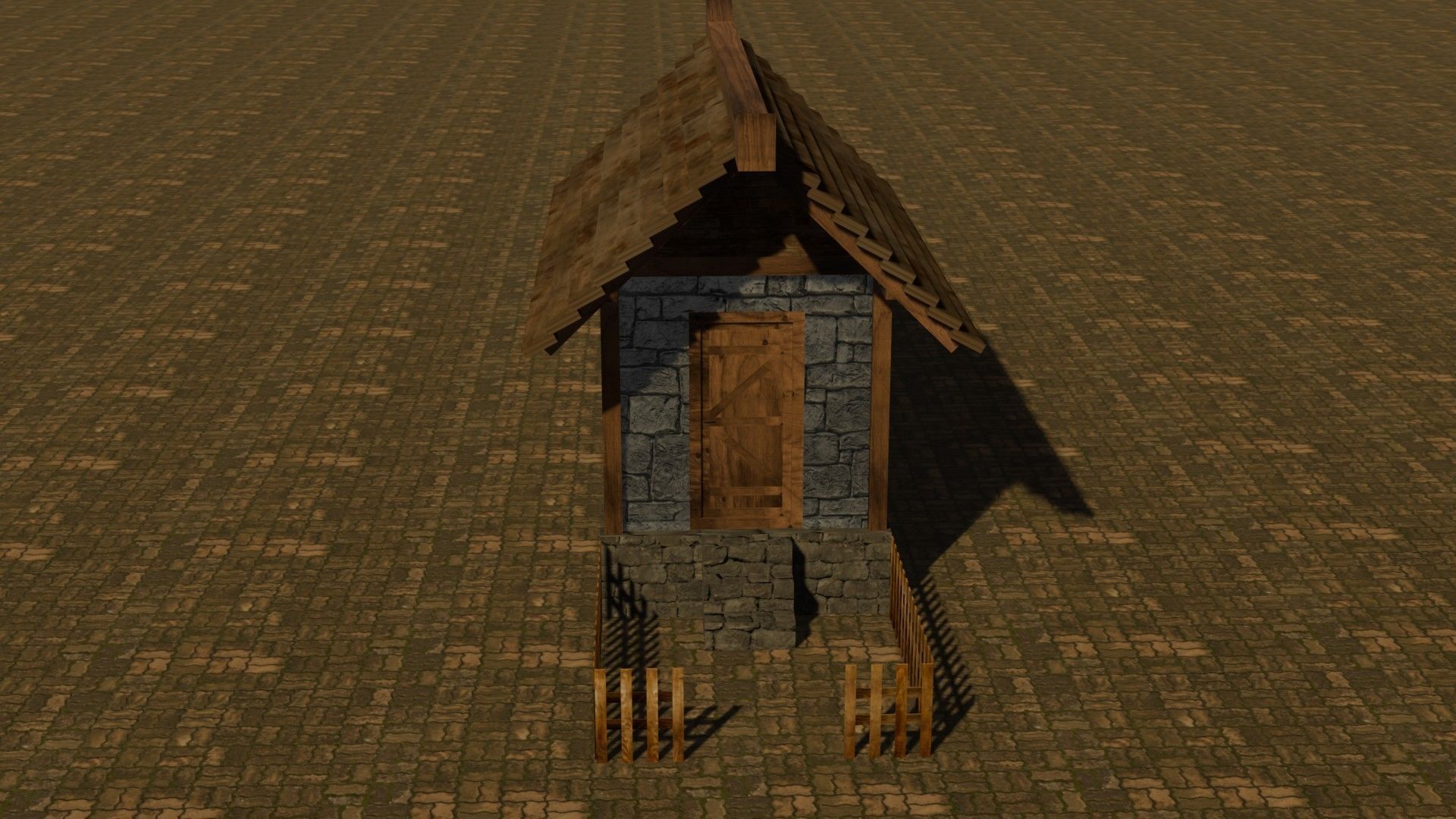 Medieval House Free low-poly 3D model_1