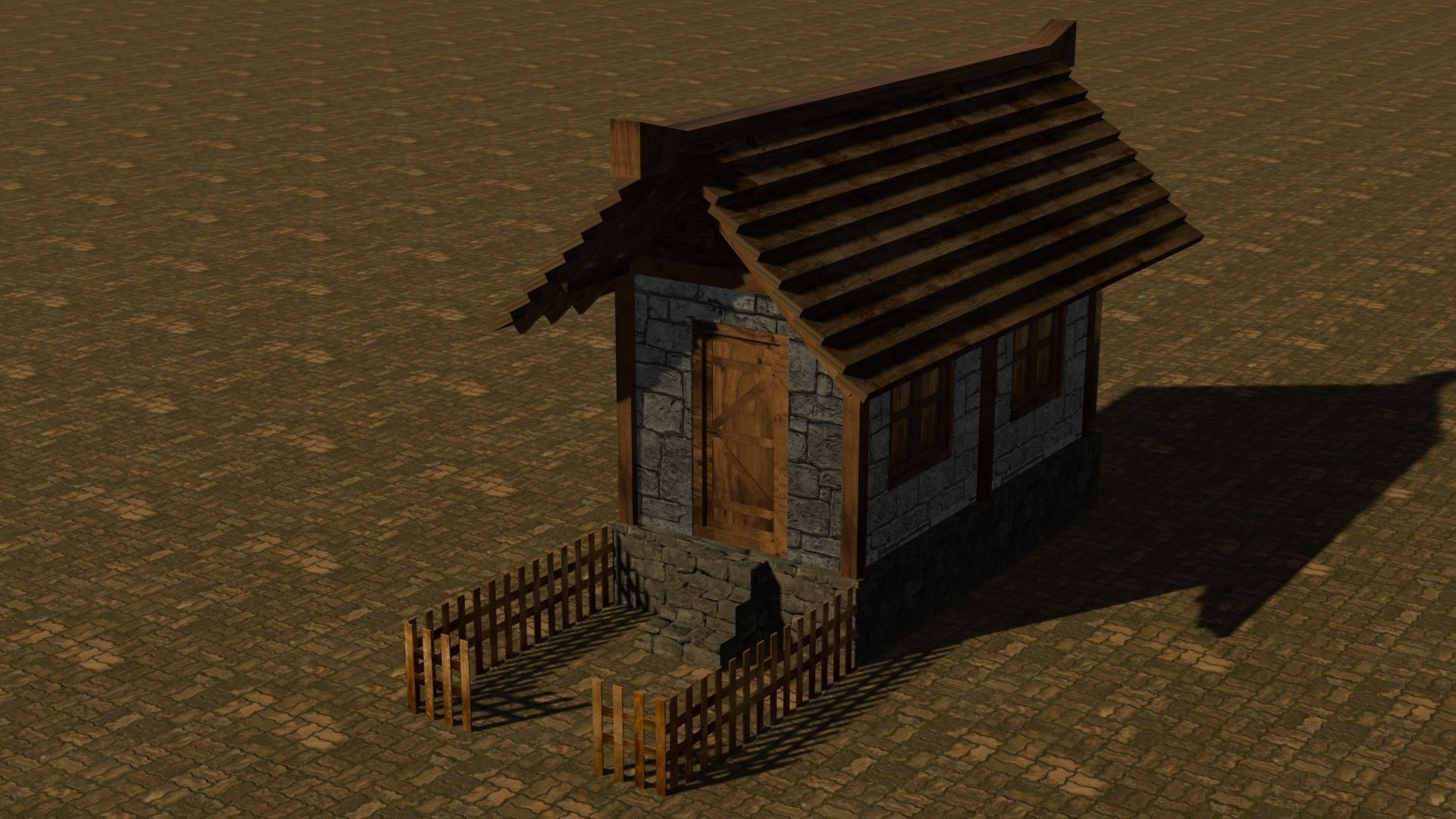 Medieval House Free low-poly 3D model_2