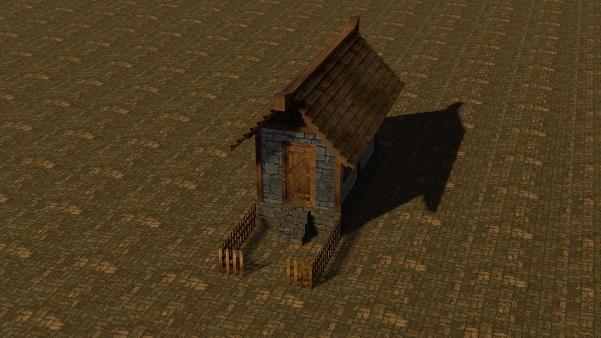 Medieval House Free low-poly 3D model_3