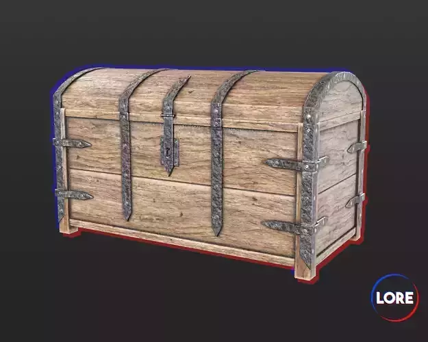 Medieval Elegant Furniture Chest Low-poly 3D model