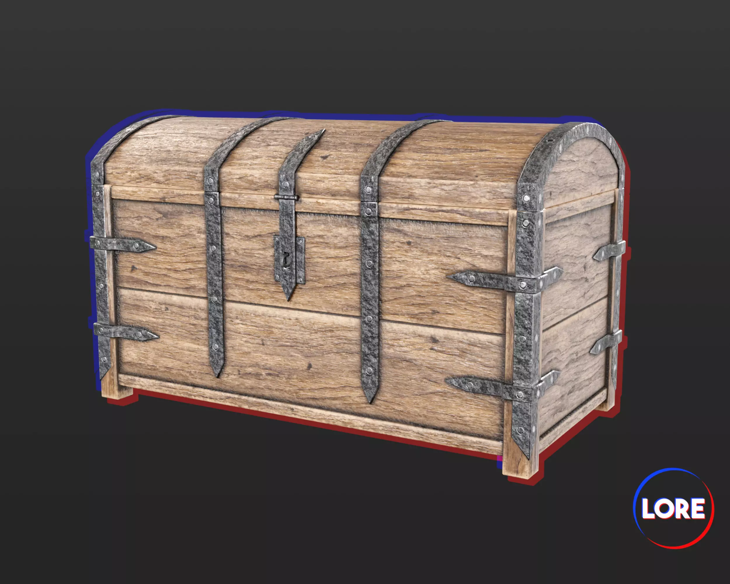Medieval Elegant Furniture Chest Low-poly 3D model