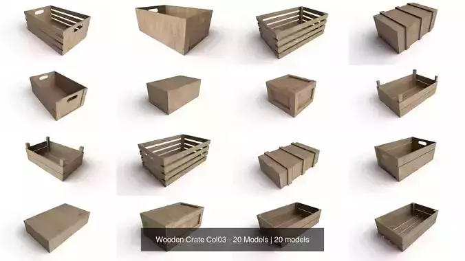Wooden Crate Col03 - 20 Models