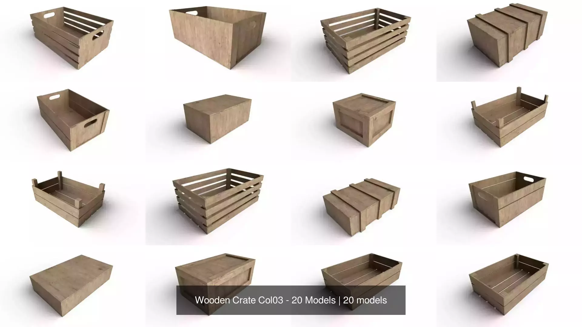 Wooden Crate Col03 - 20 Models 3D Model Collection_1