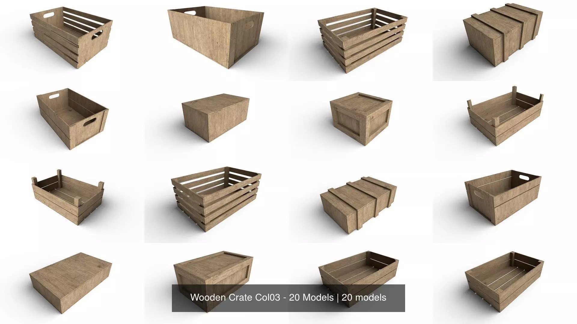 Wooden Crate Col03 - 20 Models 3D Model Collection_2