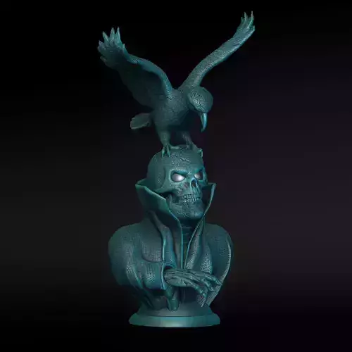 Skull lamp with eagle  open eyes 3D print model