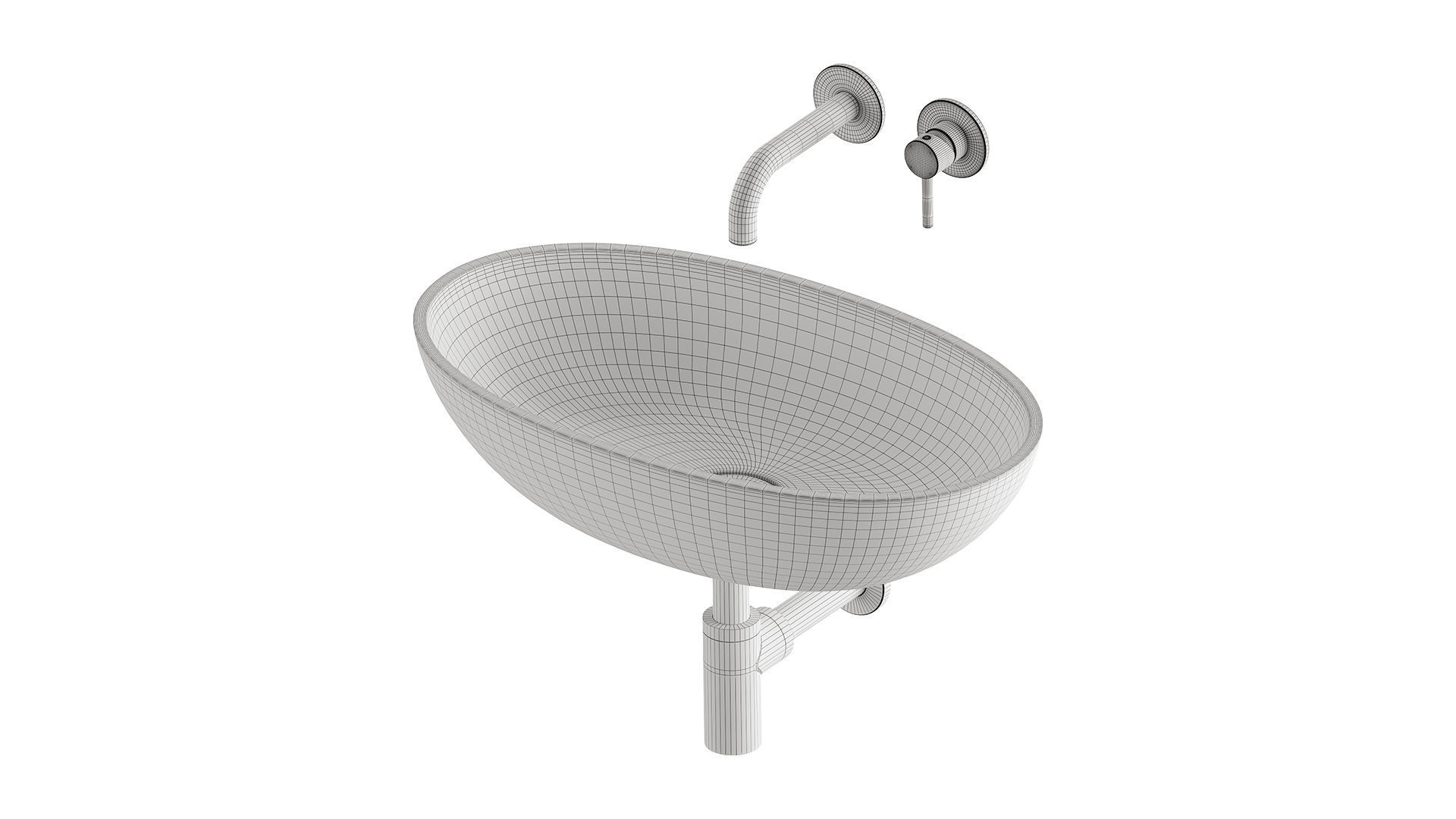 SHELL Countertop Basin and Y Basin Mixer by OMNIRES 3D model_14