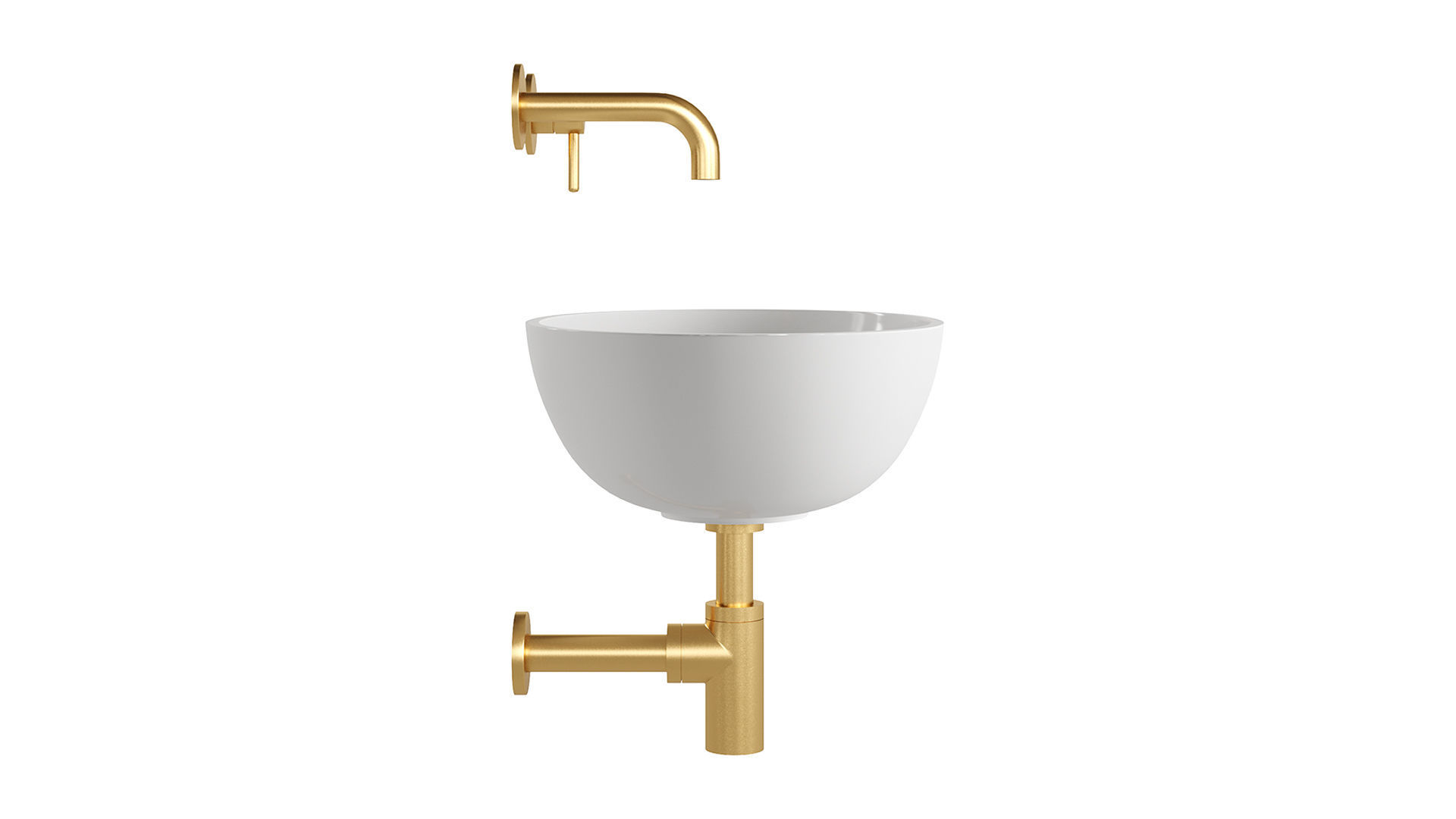 SHELL Countertop Basin and Y Basin Mixer by OMNIRES 3D model_8