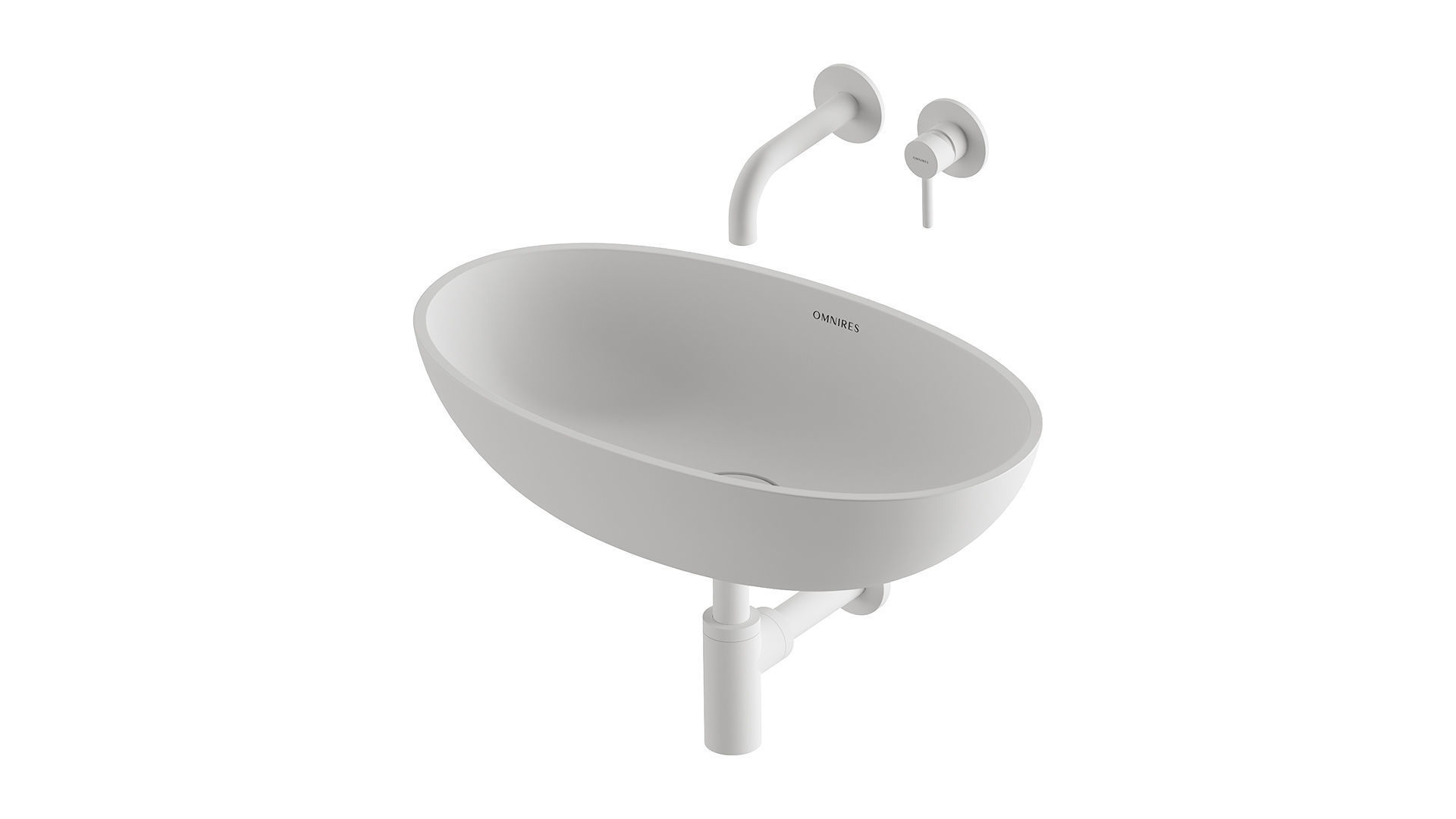 SHELL Countertop Basin and Y Basin Mixer by OMNIRES 3D model_13