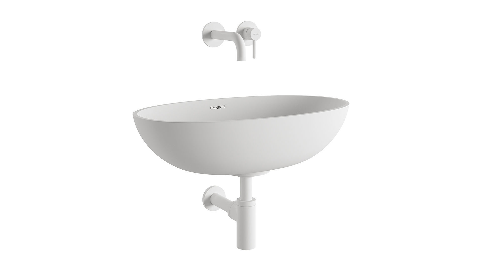 SHELL Countertop Basin and Y Basin Mixer by OMNIRES 3D model_4