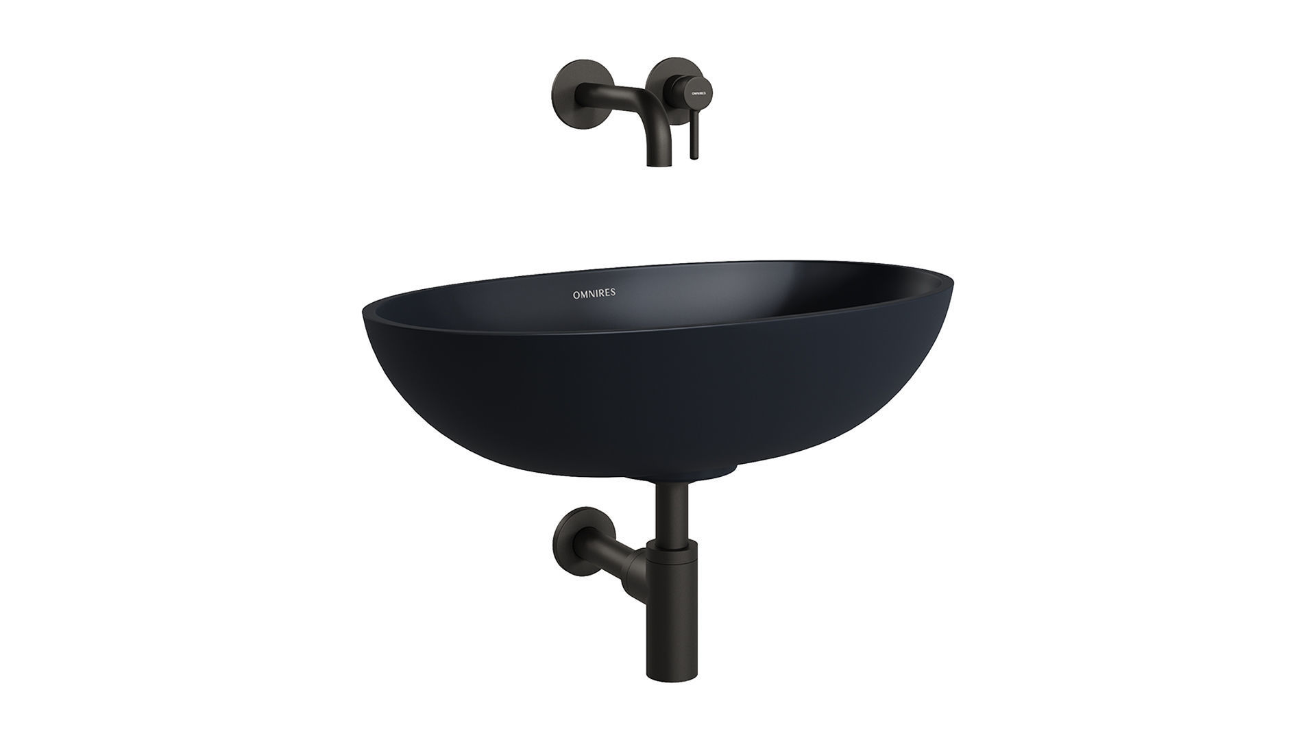 SHELL Countertop Basin and Y Basin Mixer by OMNIRES 3D model_3