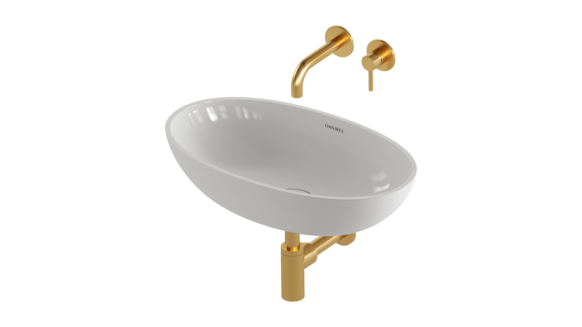 SHELL Countertop Basin and Y Basin Mixer by OMNIRES 3D model_11