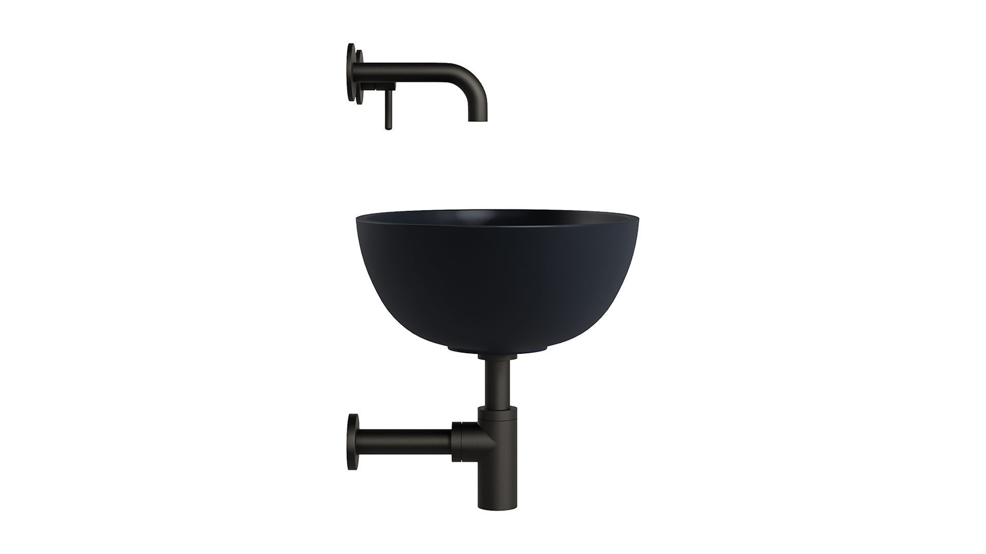 SHELL Countertop Basin and Y Basin Mixer by OMNIRES 3D model_9