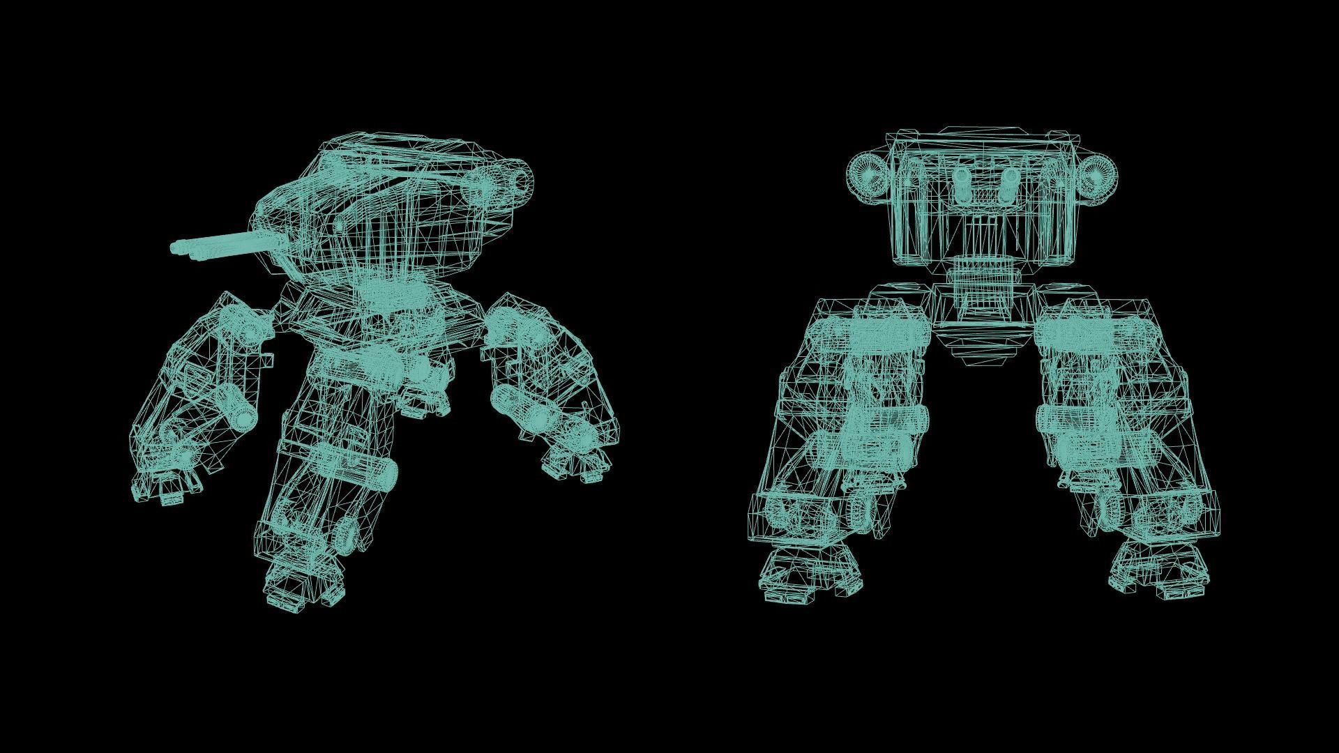Obliterator - Heavy Battle Mech Low-poly 3D model_8