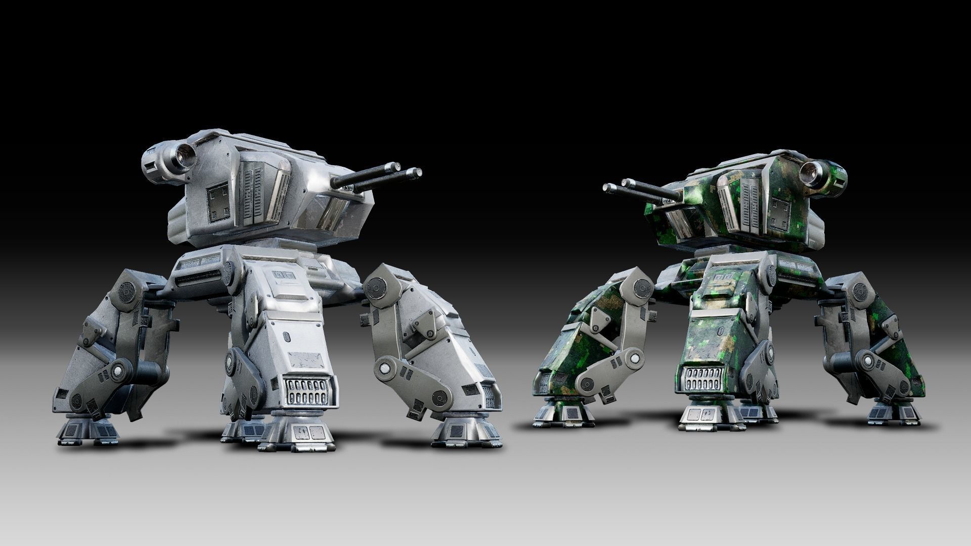 Obliterator - Heavy Battle Mech Low-poly 3D model_3