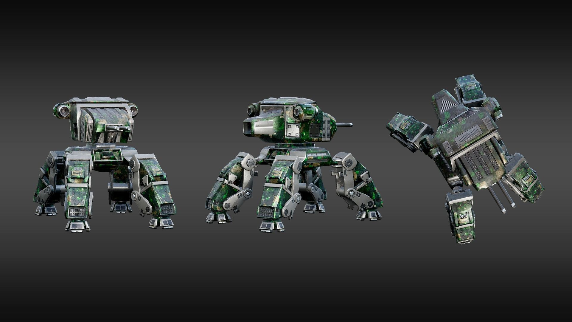 Obliterator - Heavy Battle Mech Low-poly 3D model_5