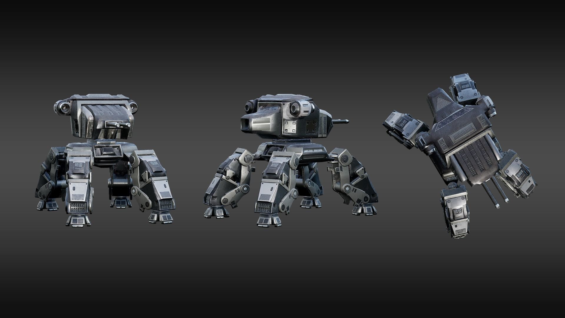 Obliterator - Heavy Battle Mech Low-poly 3D model_4
