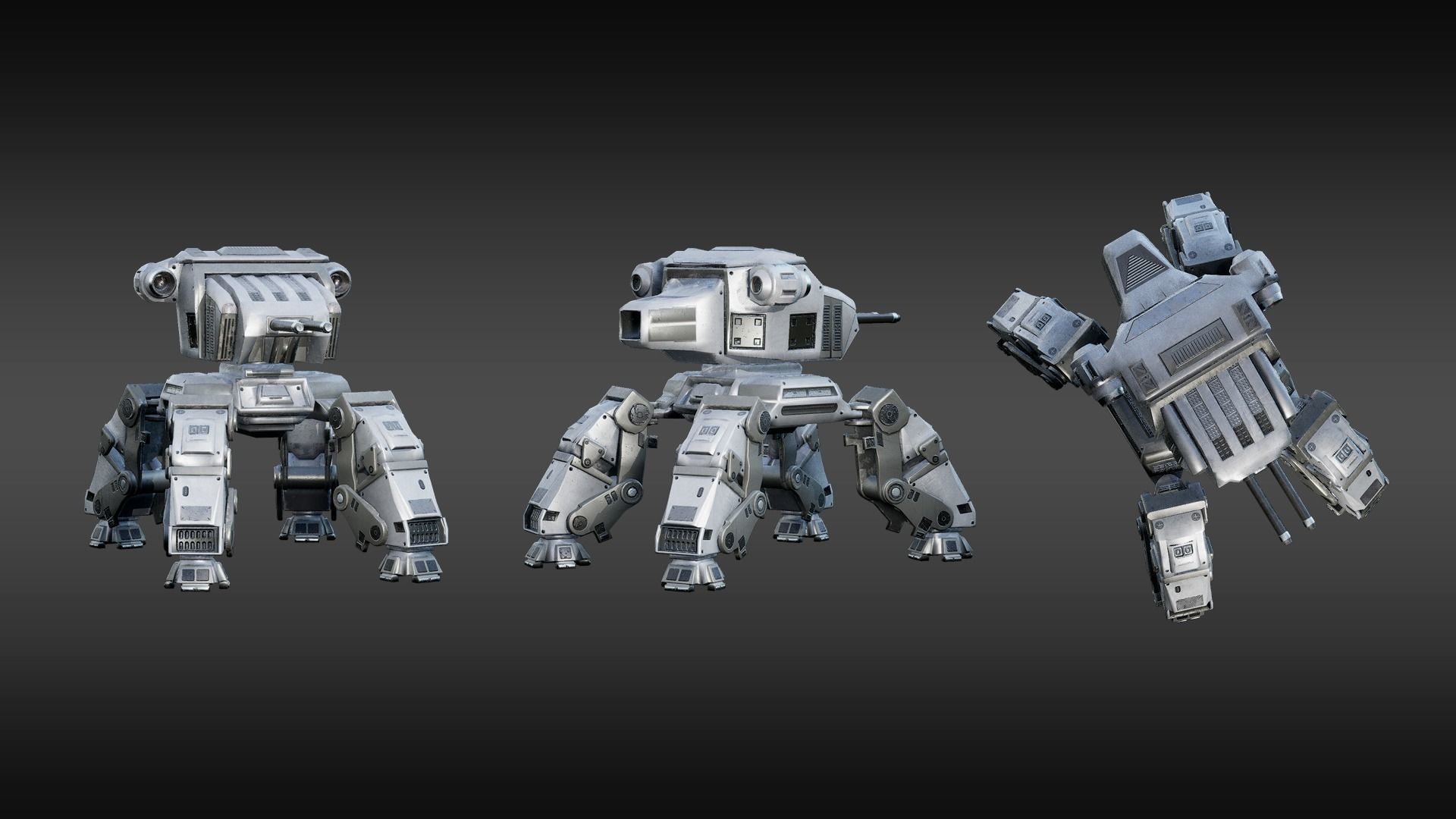 Obliterator - Heavy Battle Mech Low-poly 3D model_6