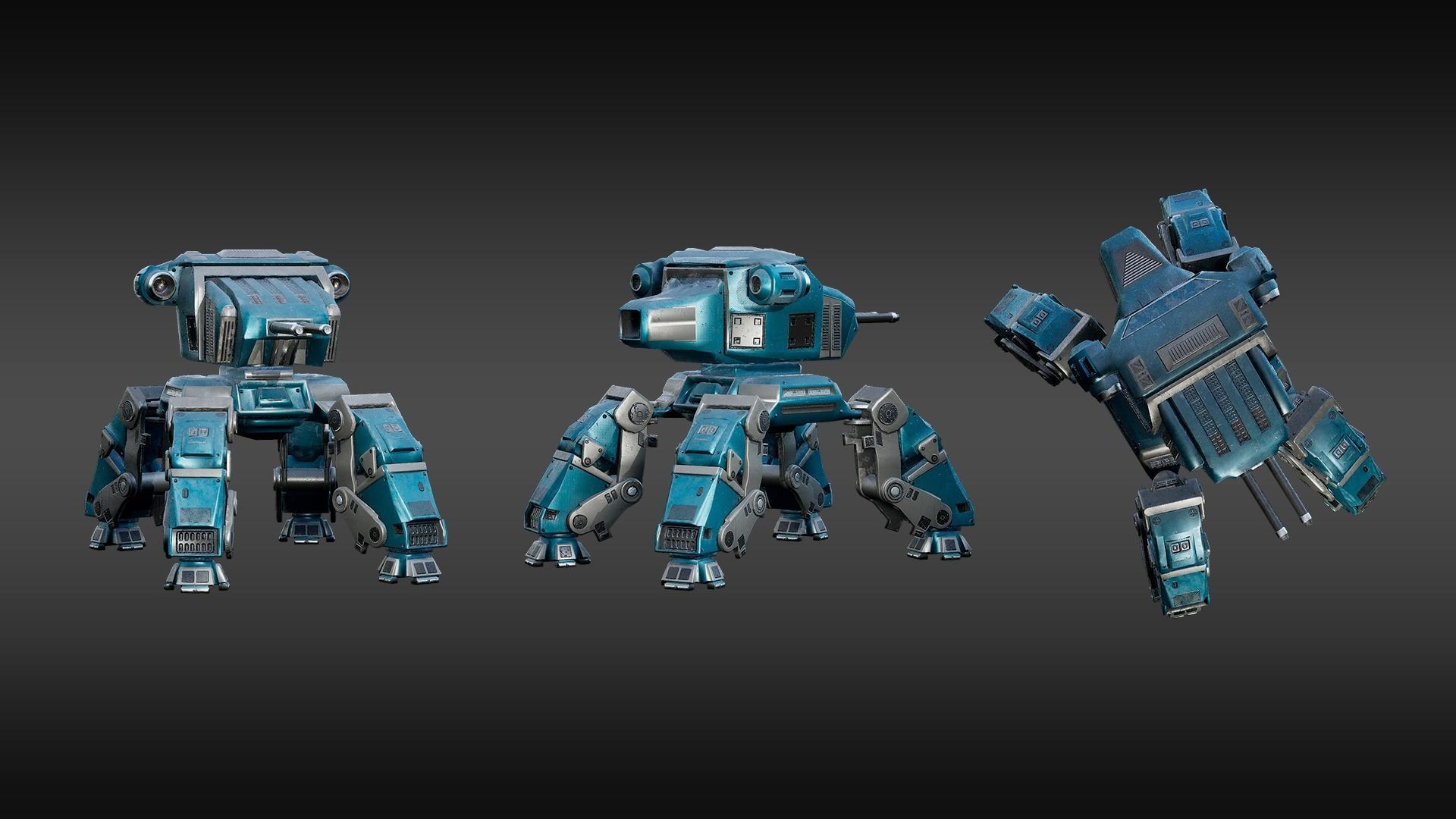 Obliterator - Heavy Battle Mech Low-poly 3D model_7