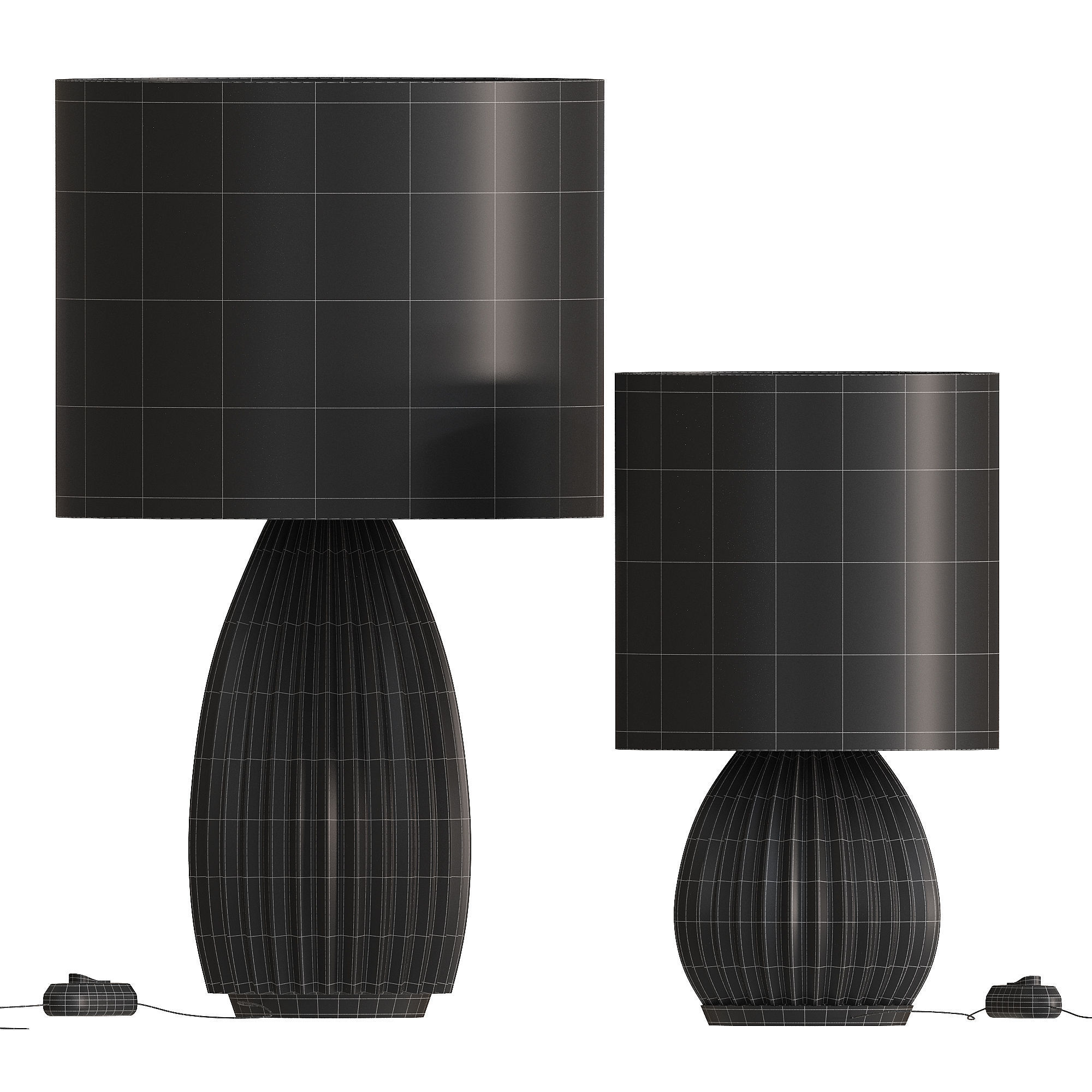 West Elm Sanibel Ceramic Table Lamps 3D model_1