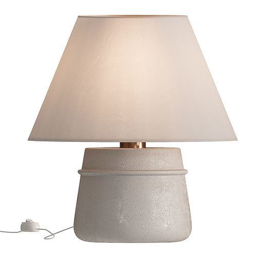 Zara Home Ceramic Table Lamp Linen Lampshade free 3D model CGTrader