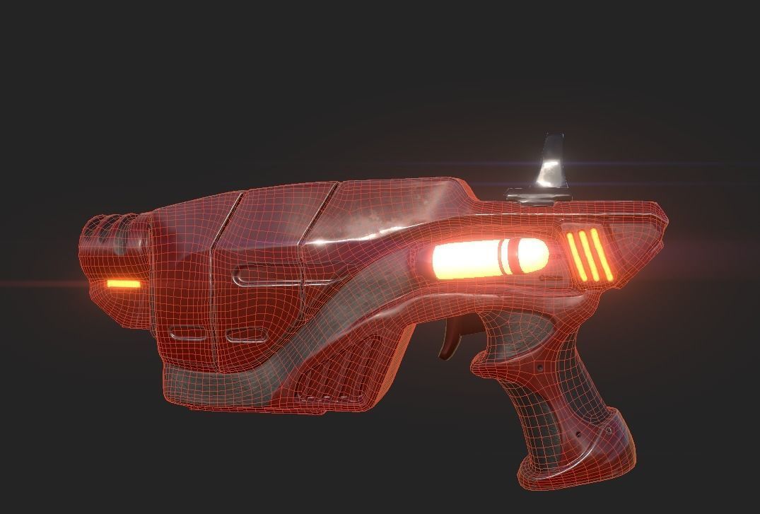 SCI-FI Futuristic Guns Pistols TEXTURED GAME READY 3D Low-poly 3D model_3