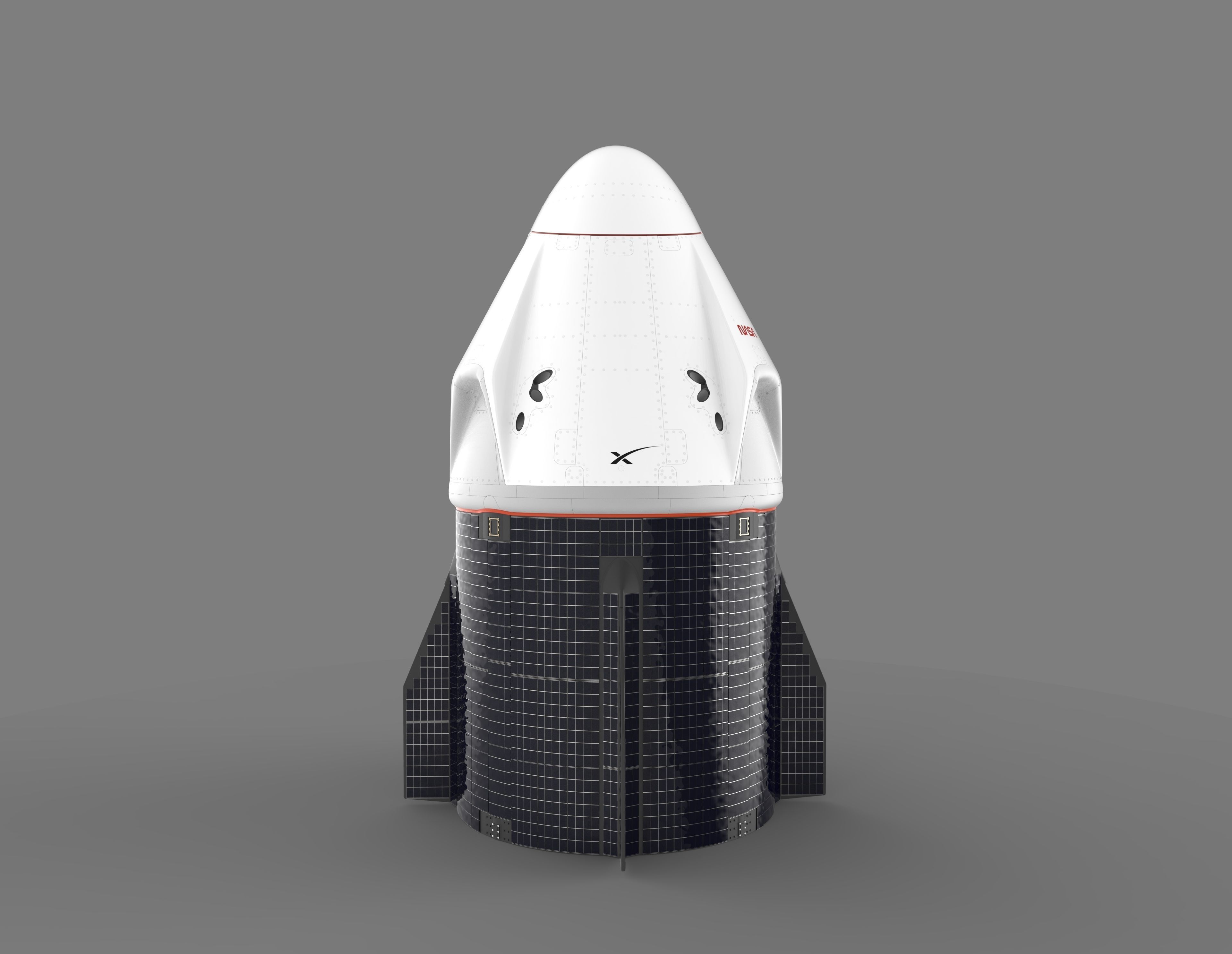 spacex crew dragon 3D model_2