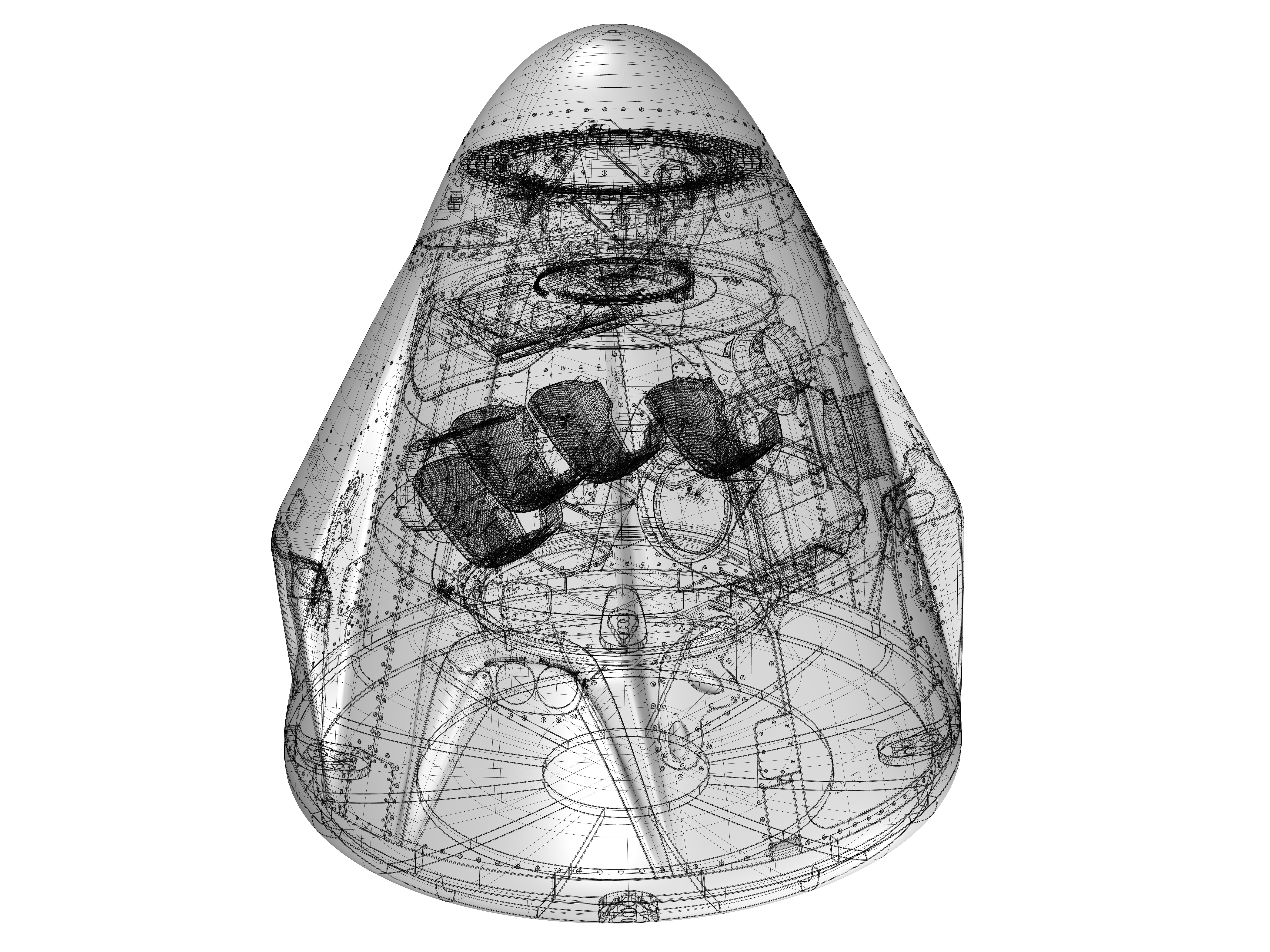 spacex crew dragon 3D model_7