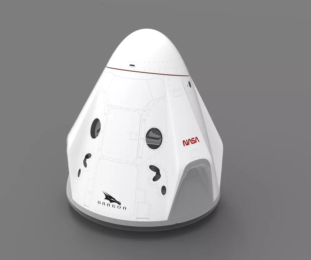 spacex crew dragon 3D model_0