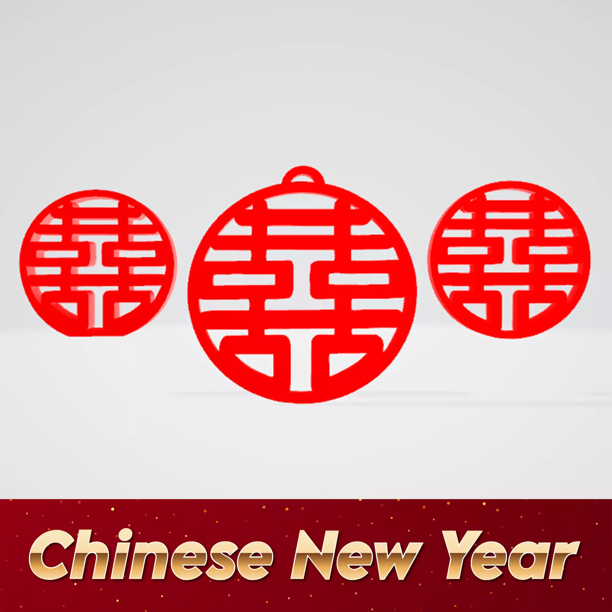 XI CHINESE RED CHARACTER NEW YEAR TABLE DECORATION 3D print model