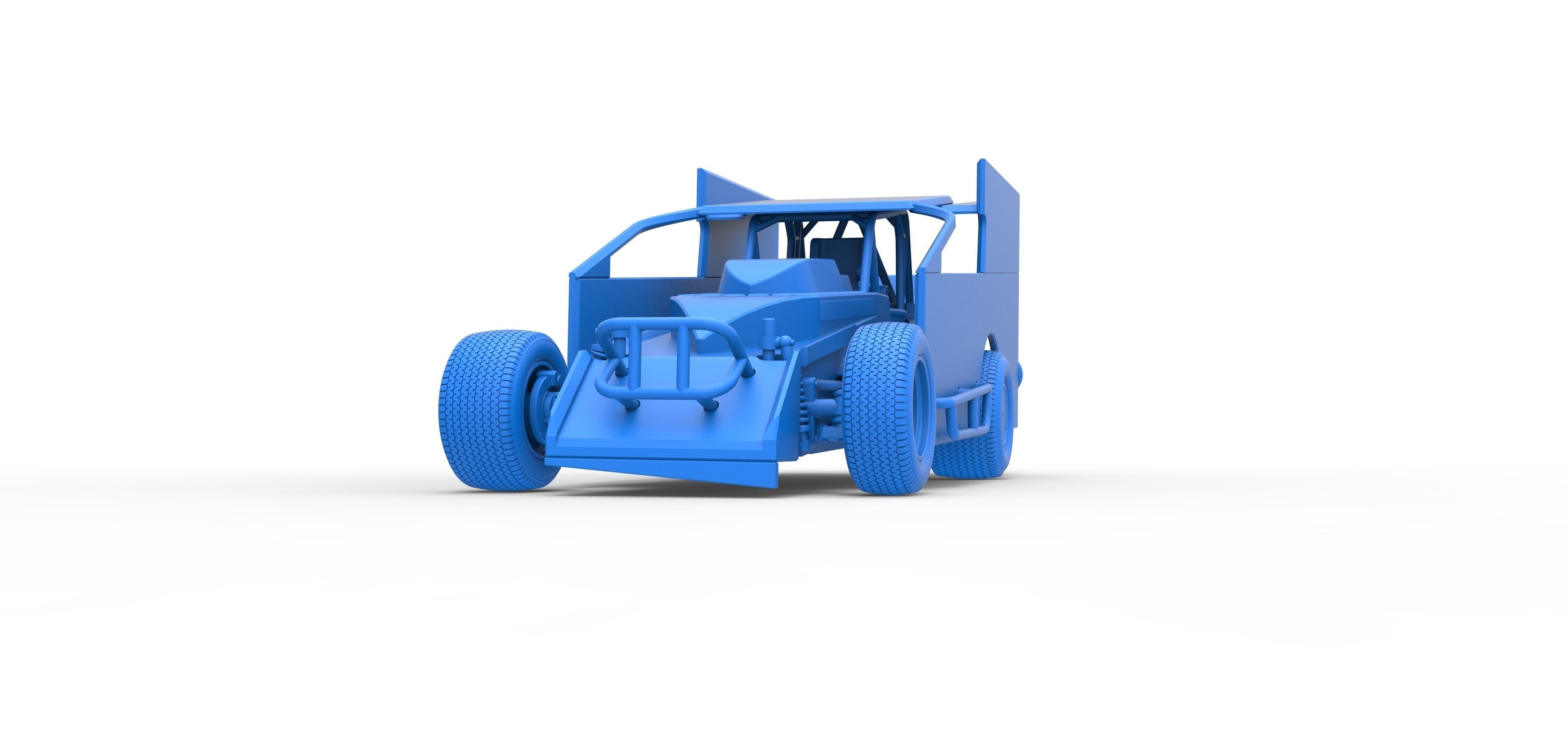 Northeast Outlaw Dirt Modified stock car Scale 1 to 25 3D print model_29