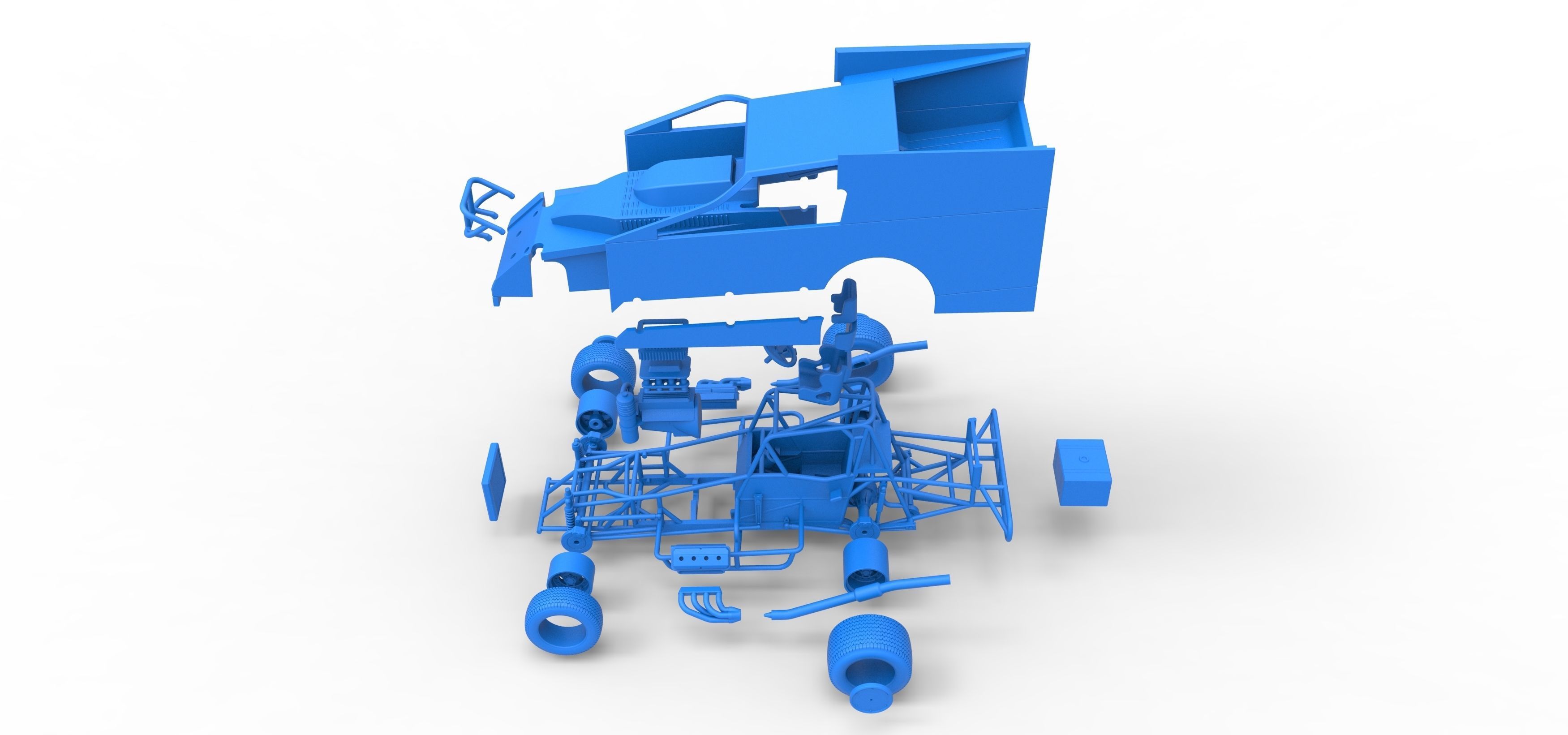 Northeast Outlaw Dirt Modified stock car Scale 1 to 25 3D print model_60