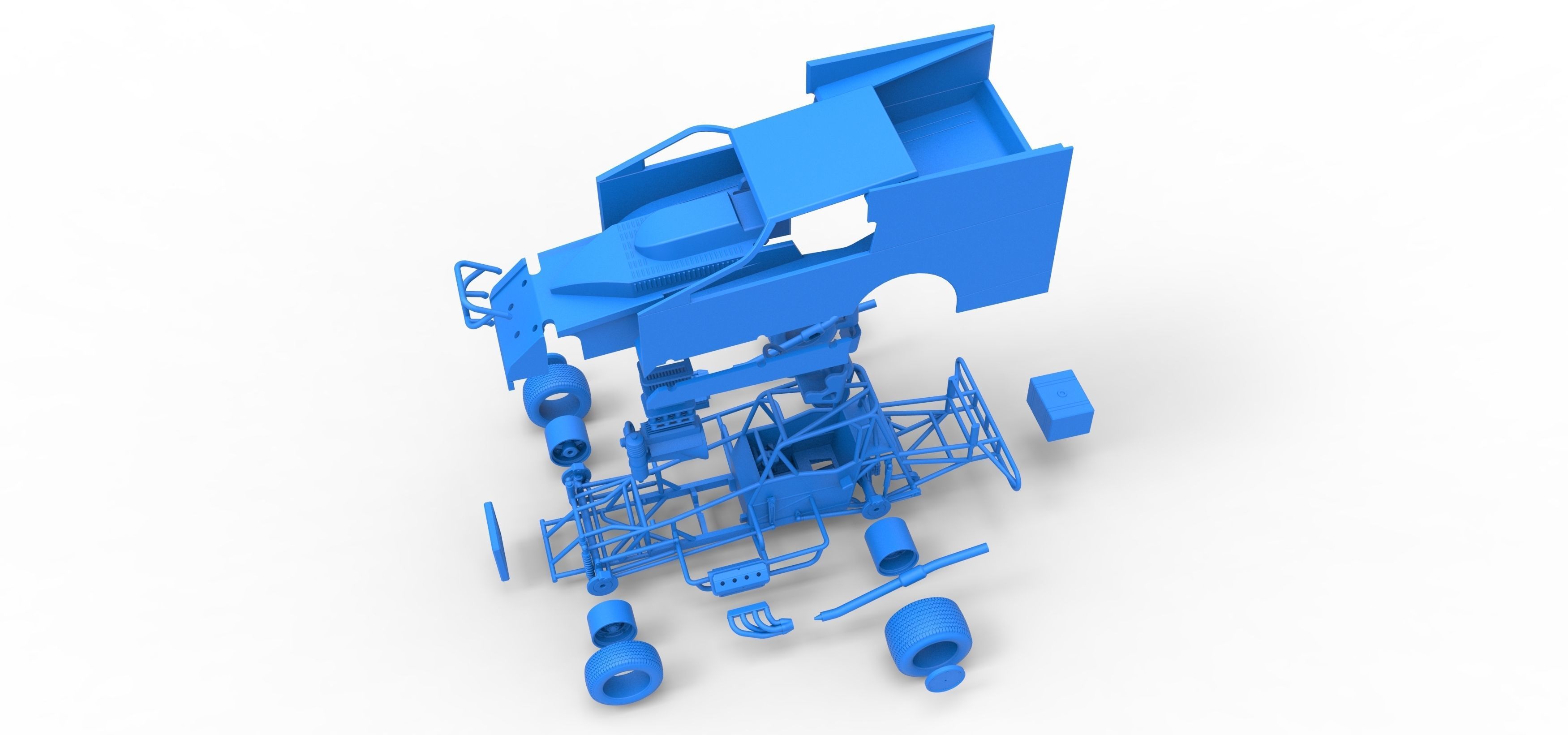 Northeast Outlaw Dirt Modified stock car Scale 1 to 25 3D print model_56