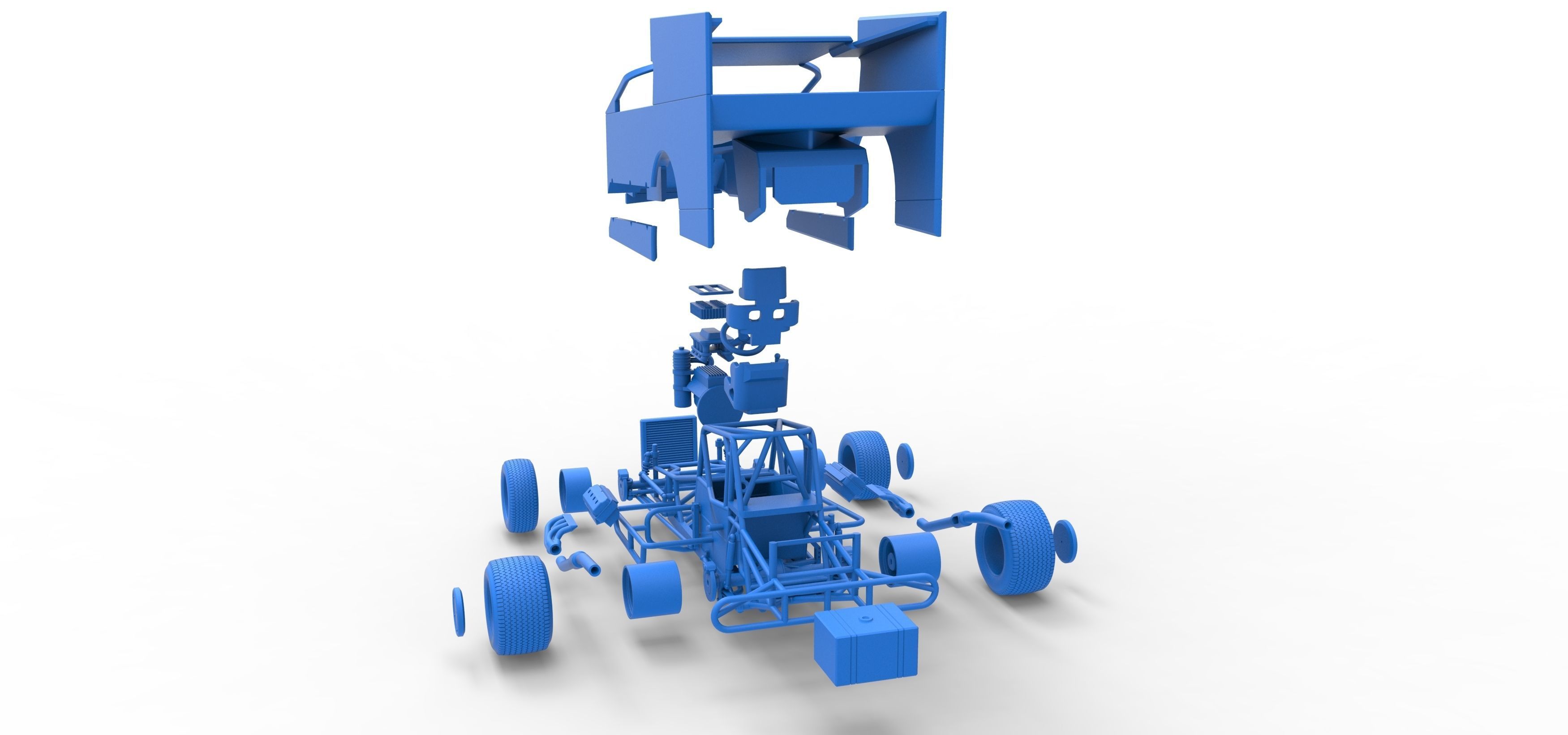 Northeast Outlaw Dirt Modified stock car Scale 1 to 25 3D print model_62