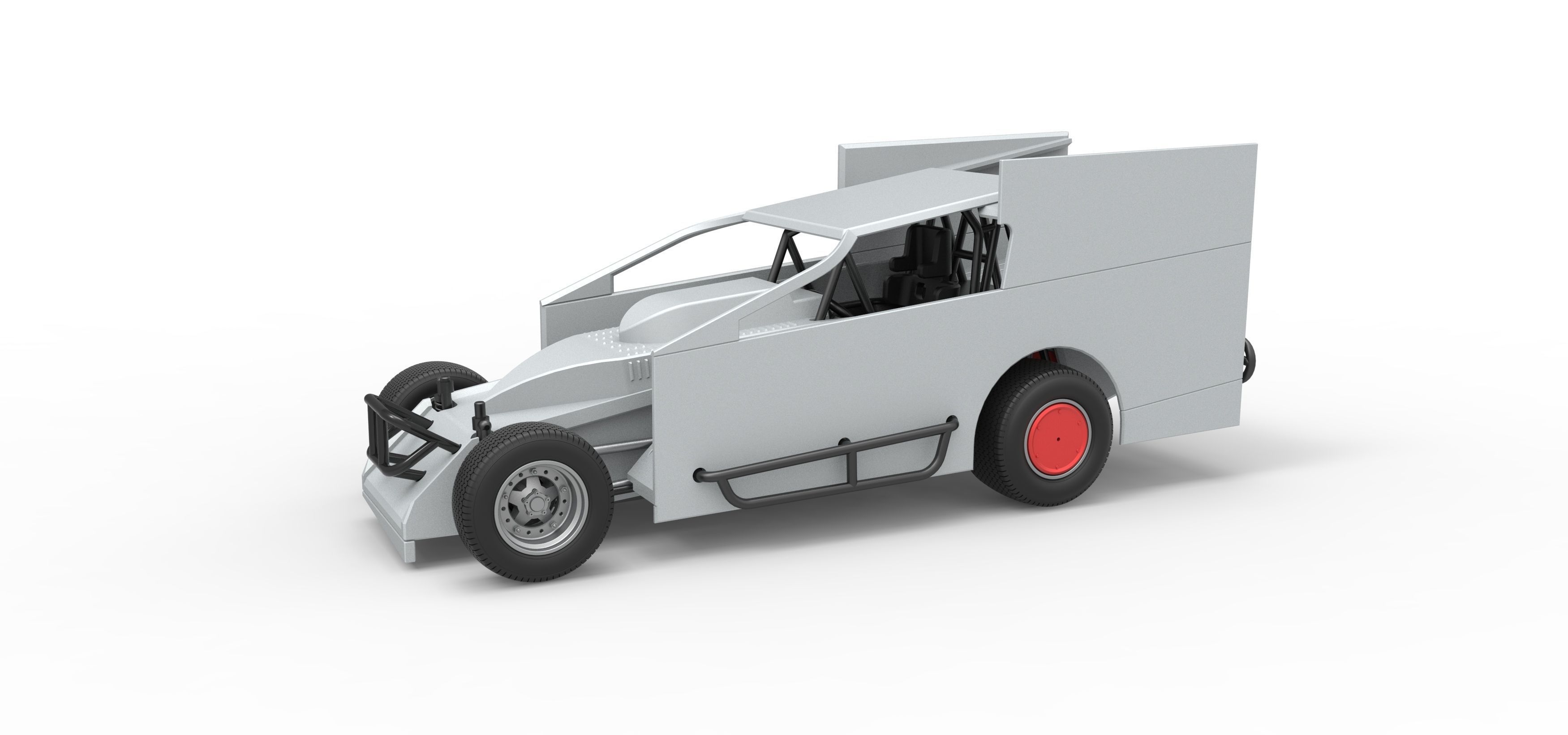 Northeast Outlaw Dirt Modified stock car Scale 1 to 25 3D print model_5