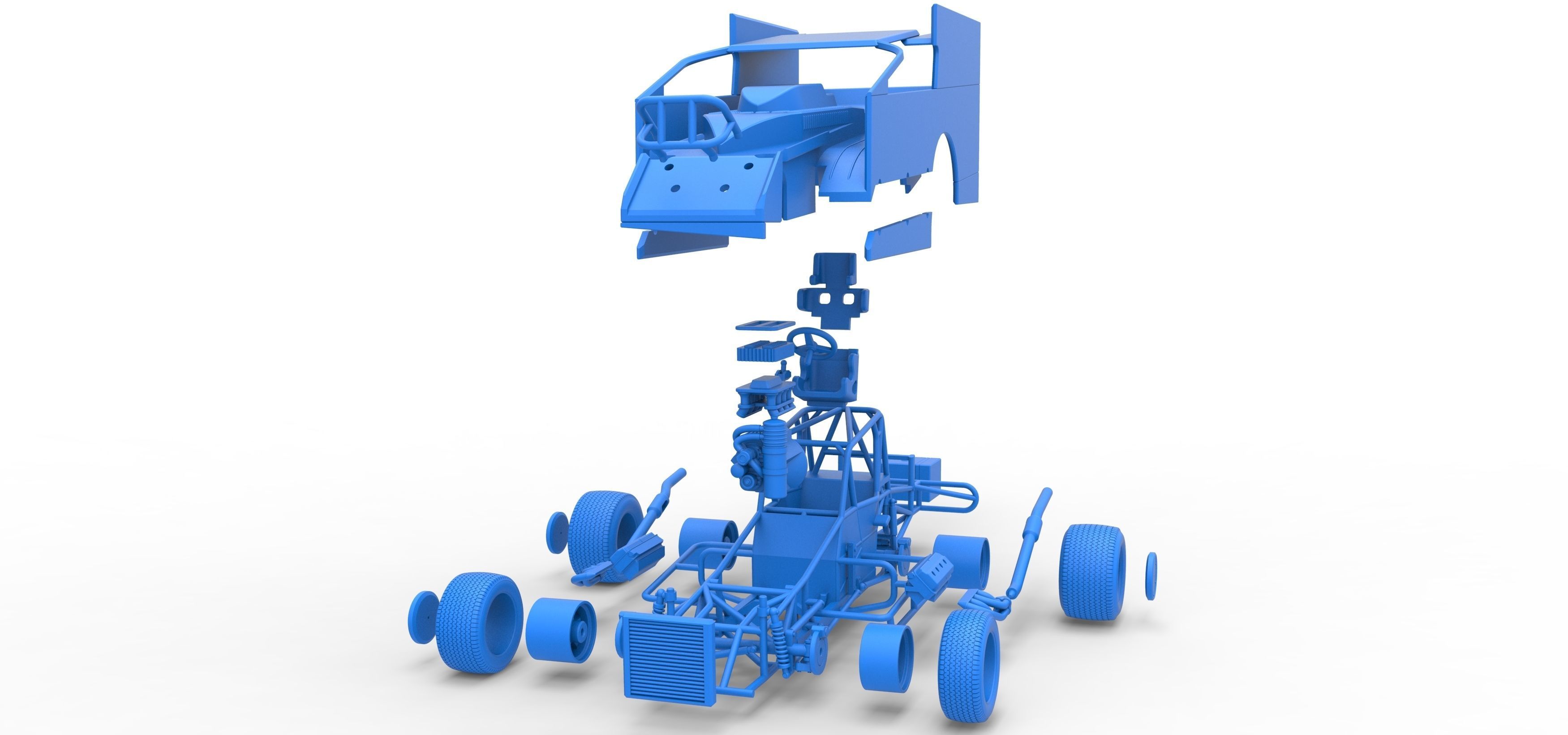 Northeast Outlaw Dirt Modified stock car Scale 1 to 25 3D print model_58