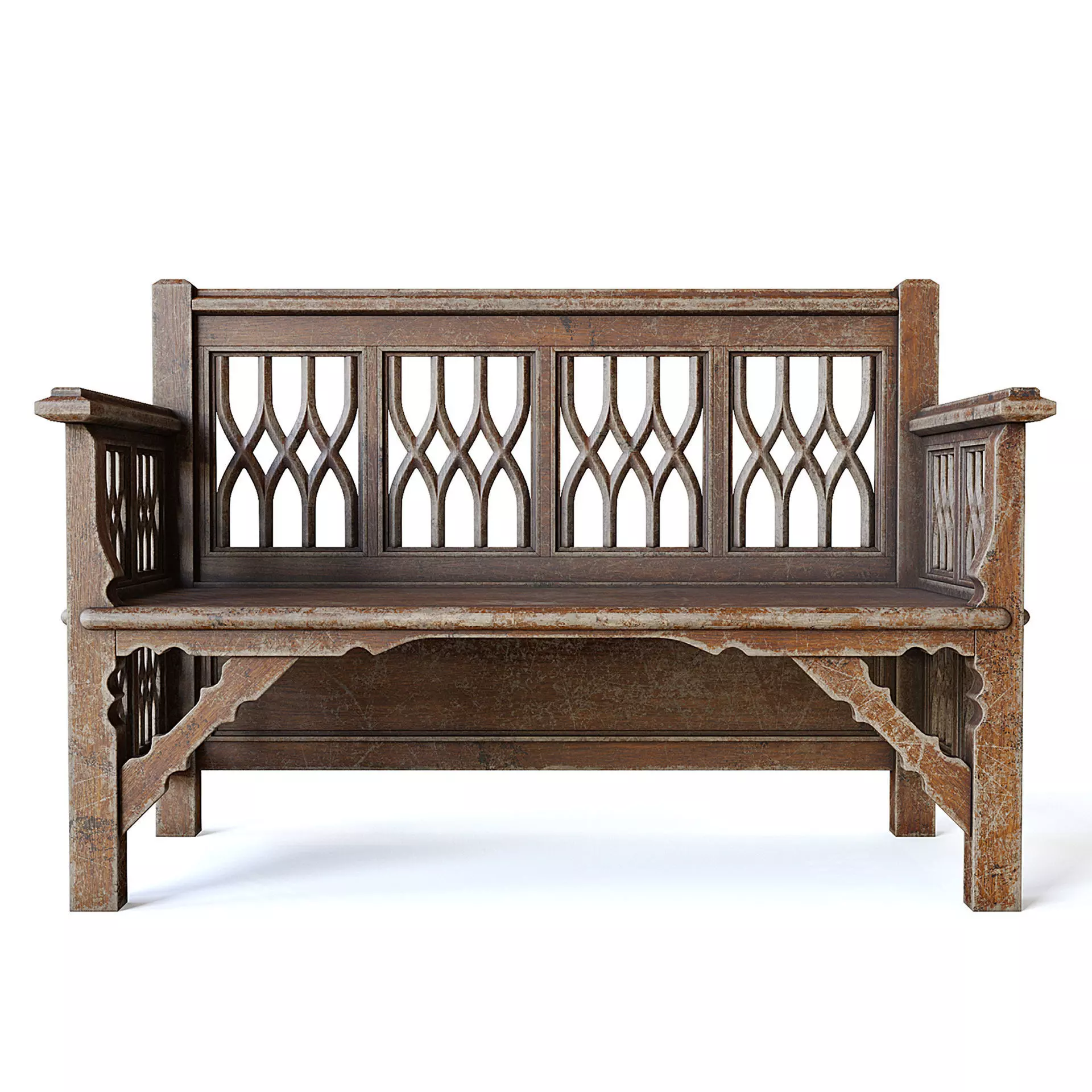 Medieval Bench 3D model_0