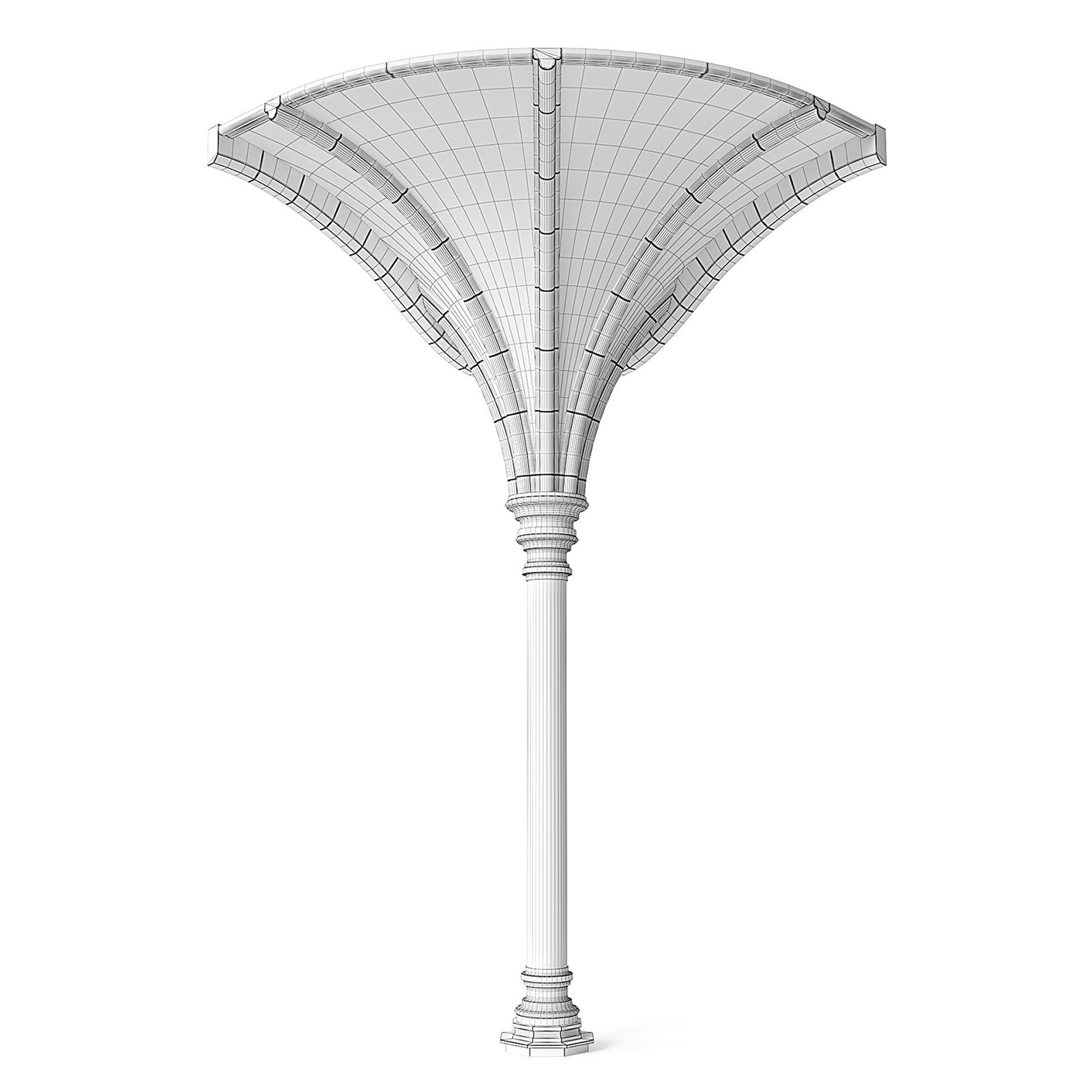 Throme Room Pillar Ceiling Corner 3D model_1