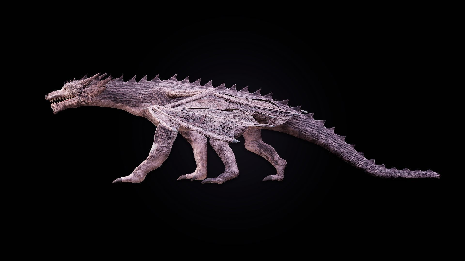 Medieval Dragon Low-poly 3D model_5